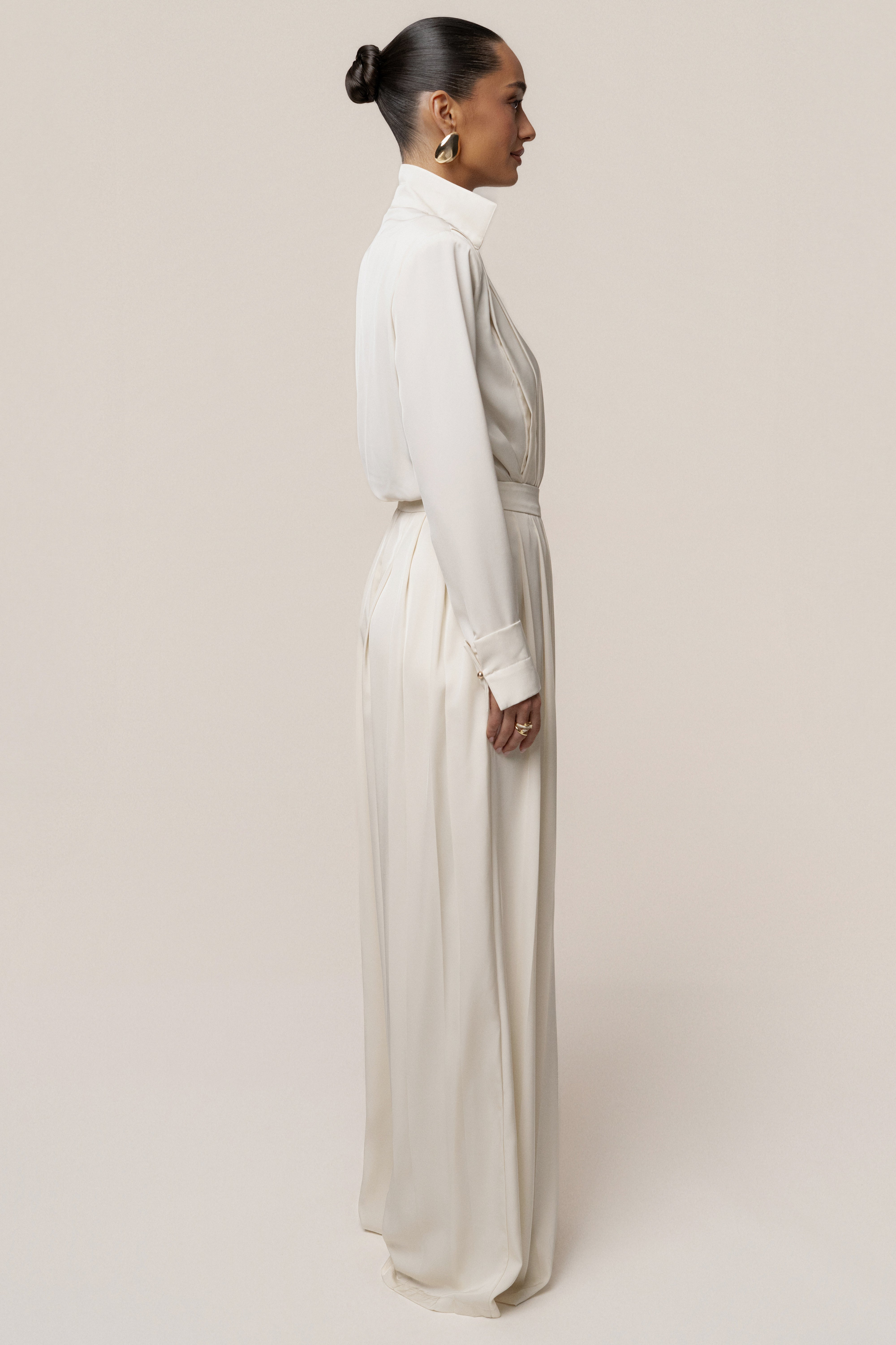 Buttercream Visionary Pleated Bodysuit - JLUXLABEL