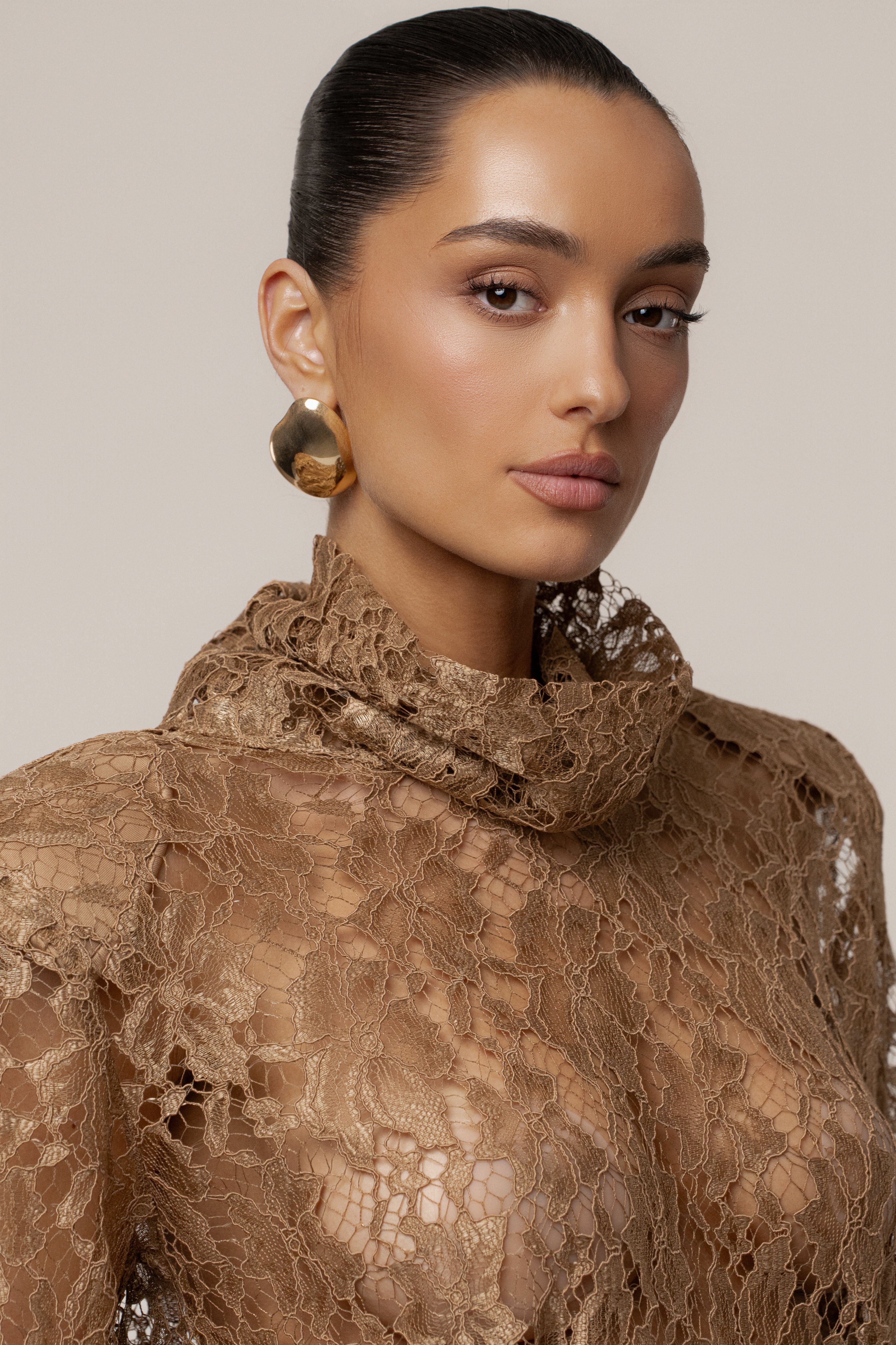 PRE-ORDER Beige Devotion Lace Bodysuit & Skirt Set