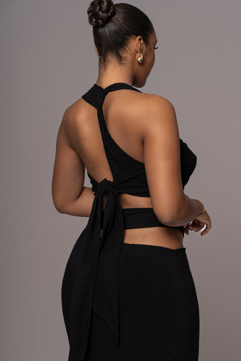 Date Night 🖤 Black Sleeveless Skirt Set ( Details: Two Piece Body