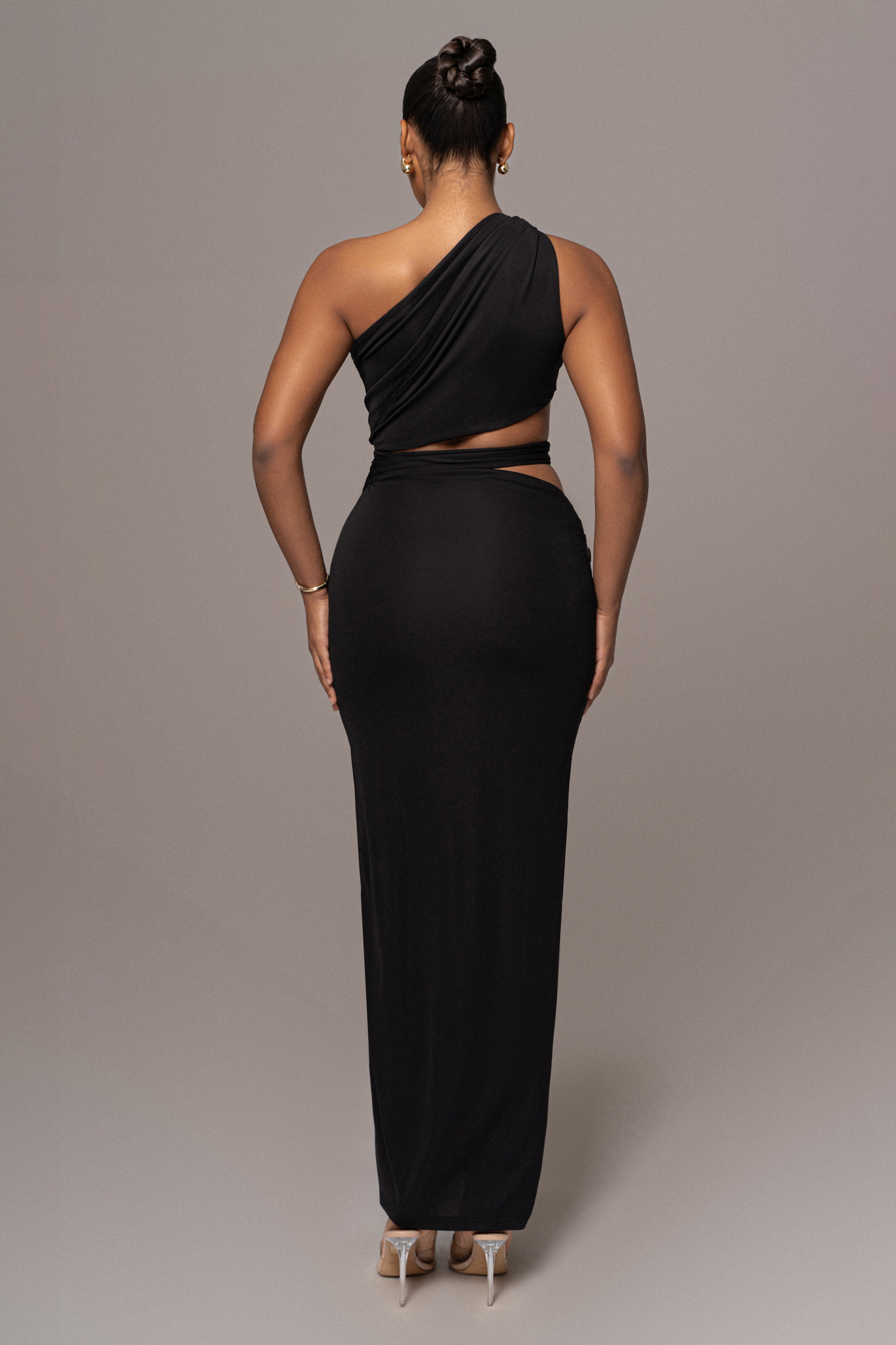 Black Athenia Keyhole Maxi Dress - JLUXLABEL
