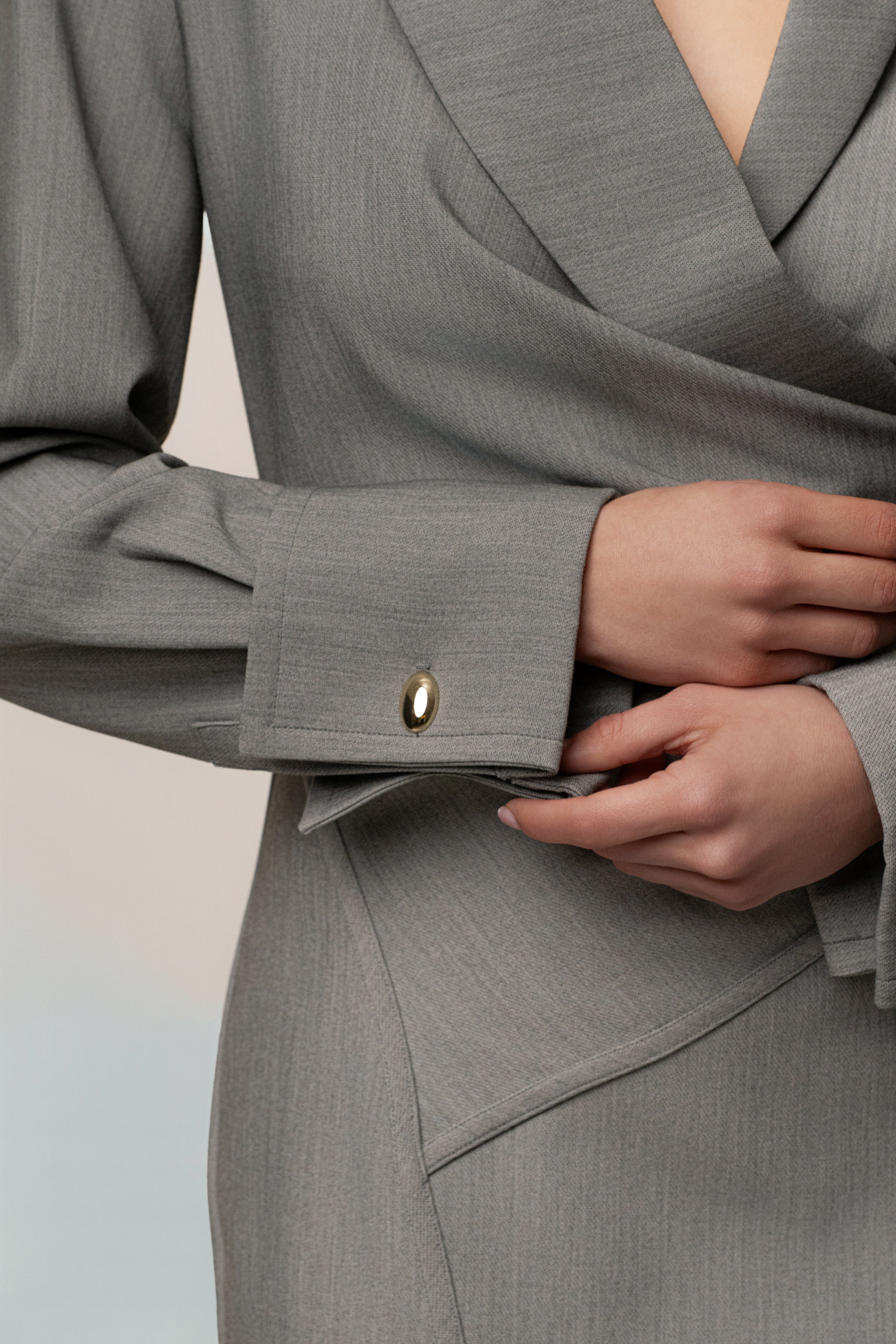 Grey Manifest Blazer Midi Dress - JLUXLABEL