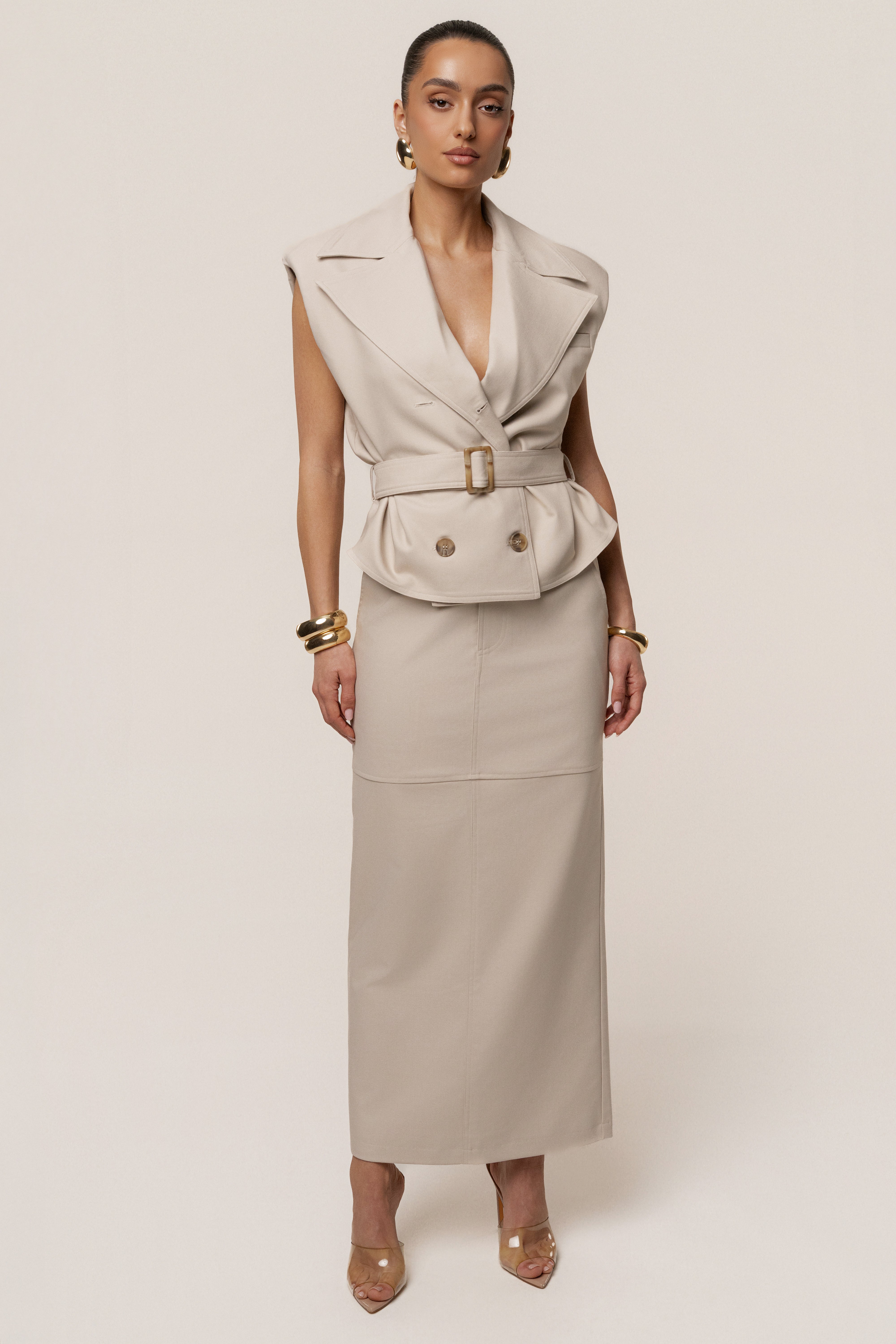 Beige In Focus Skirt - JLUXLABEL