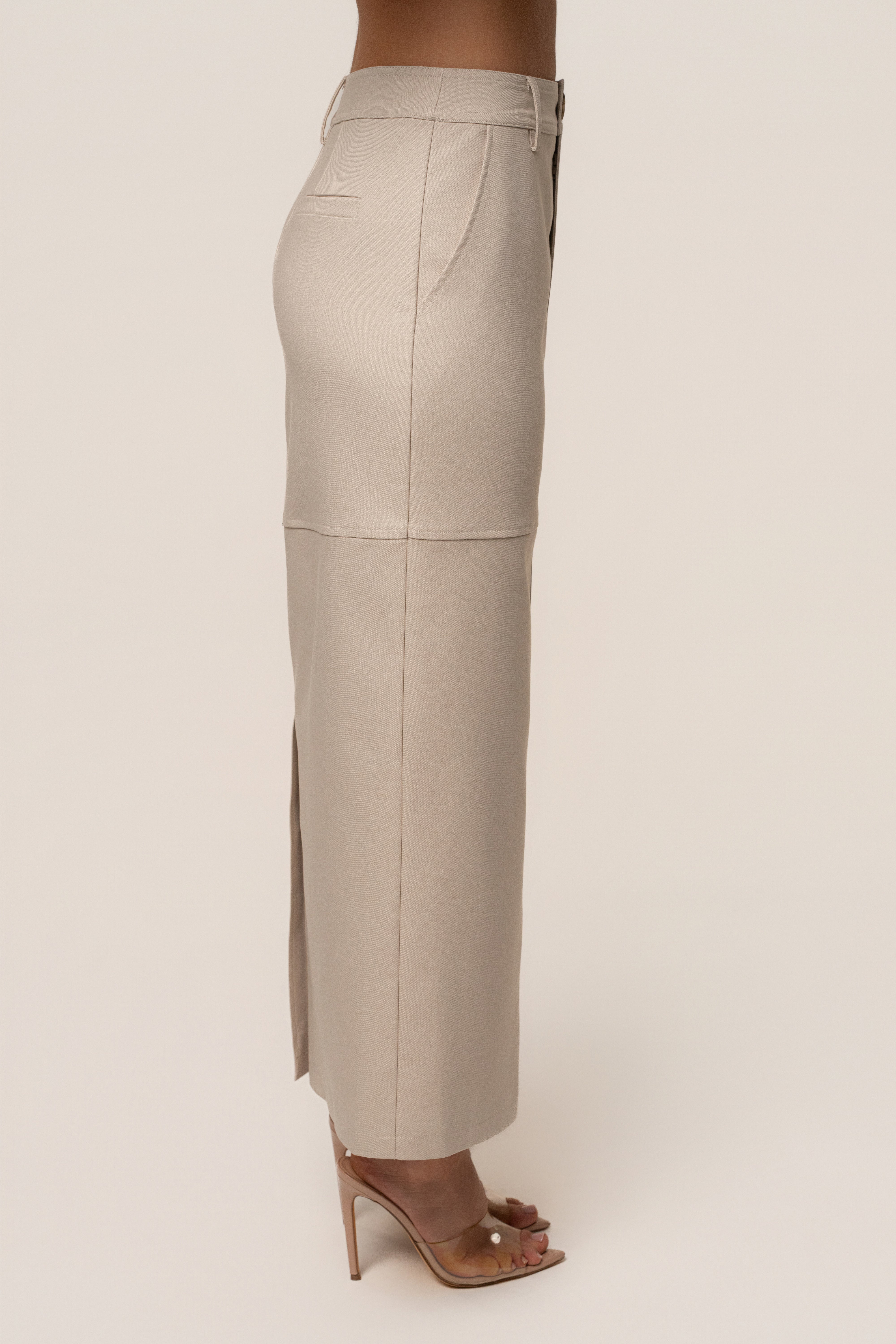 Beige In Focus Skirt | JLUXLABEL