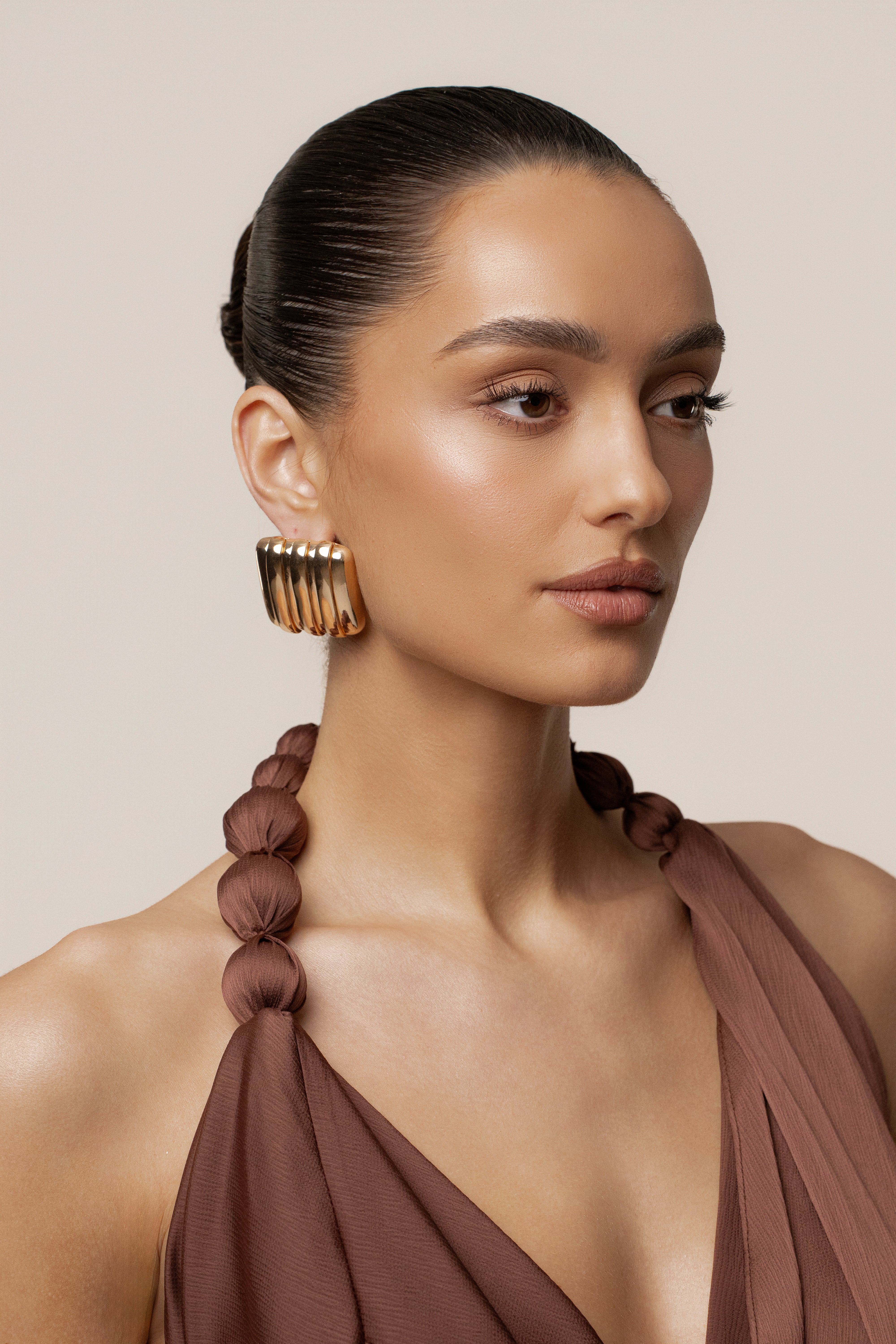 Gold  Sara Textured Earrings
