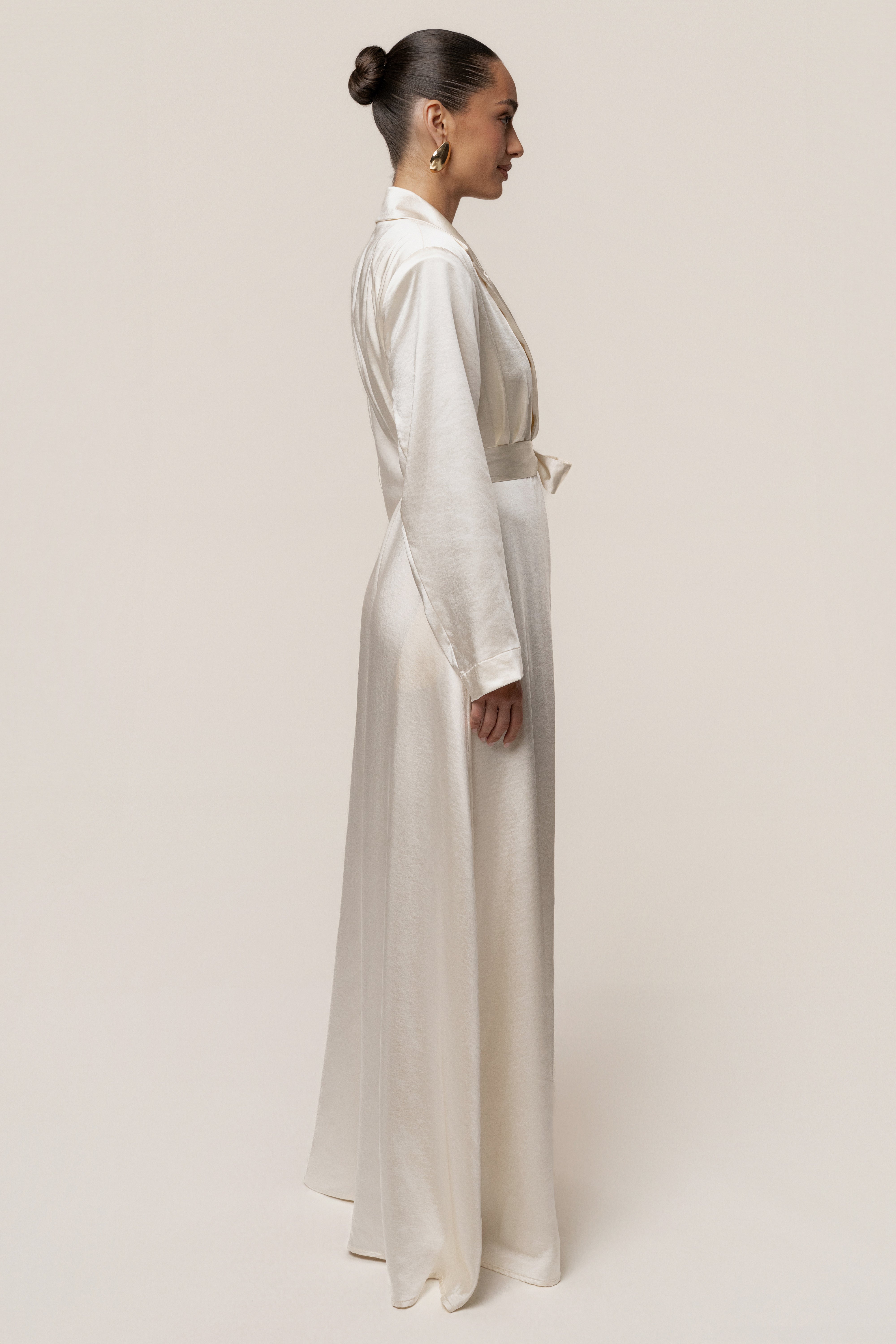 Ivory Satin Embrace Maxi Dress