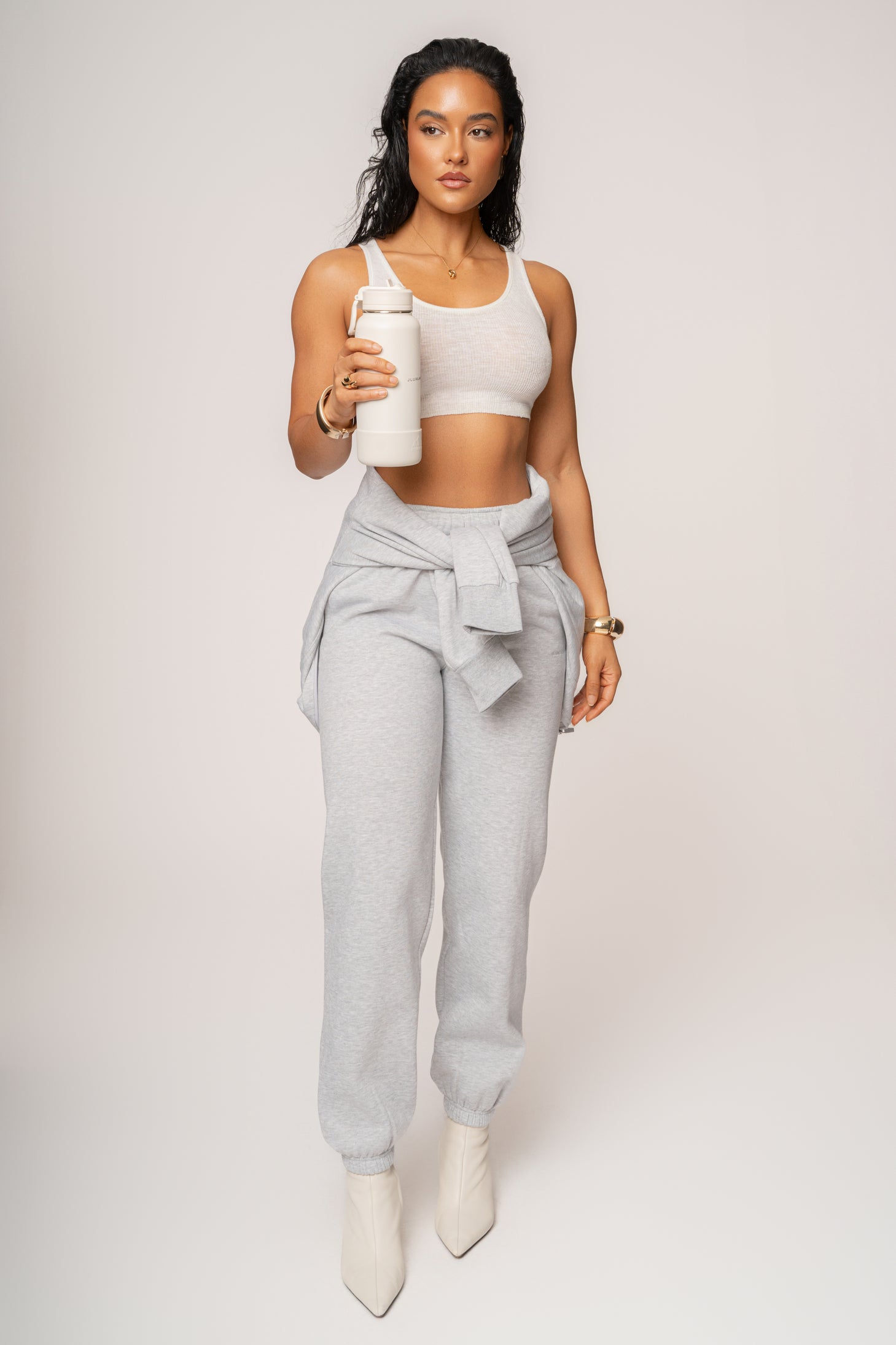 Heather Grey JLUXLABEL Logo Sweatpants - JLUXLABEL