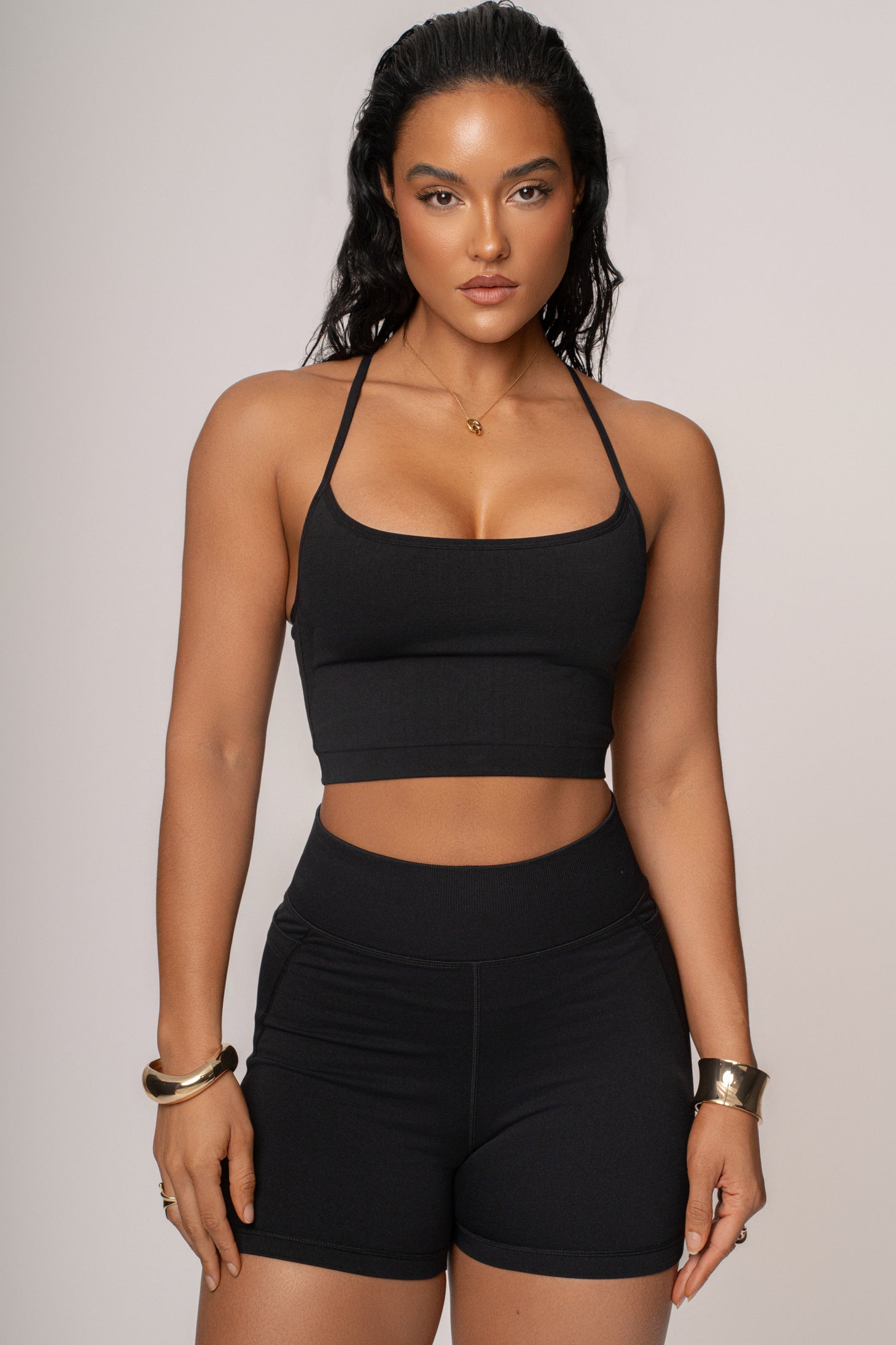 Black Active Crop Top - JLUXLABEL