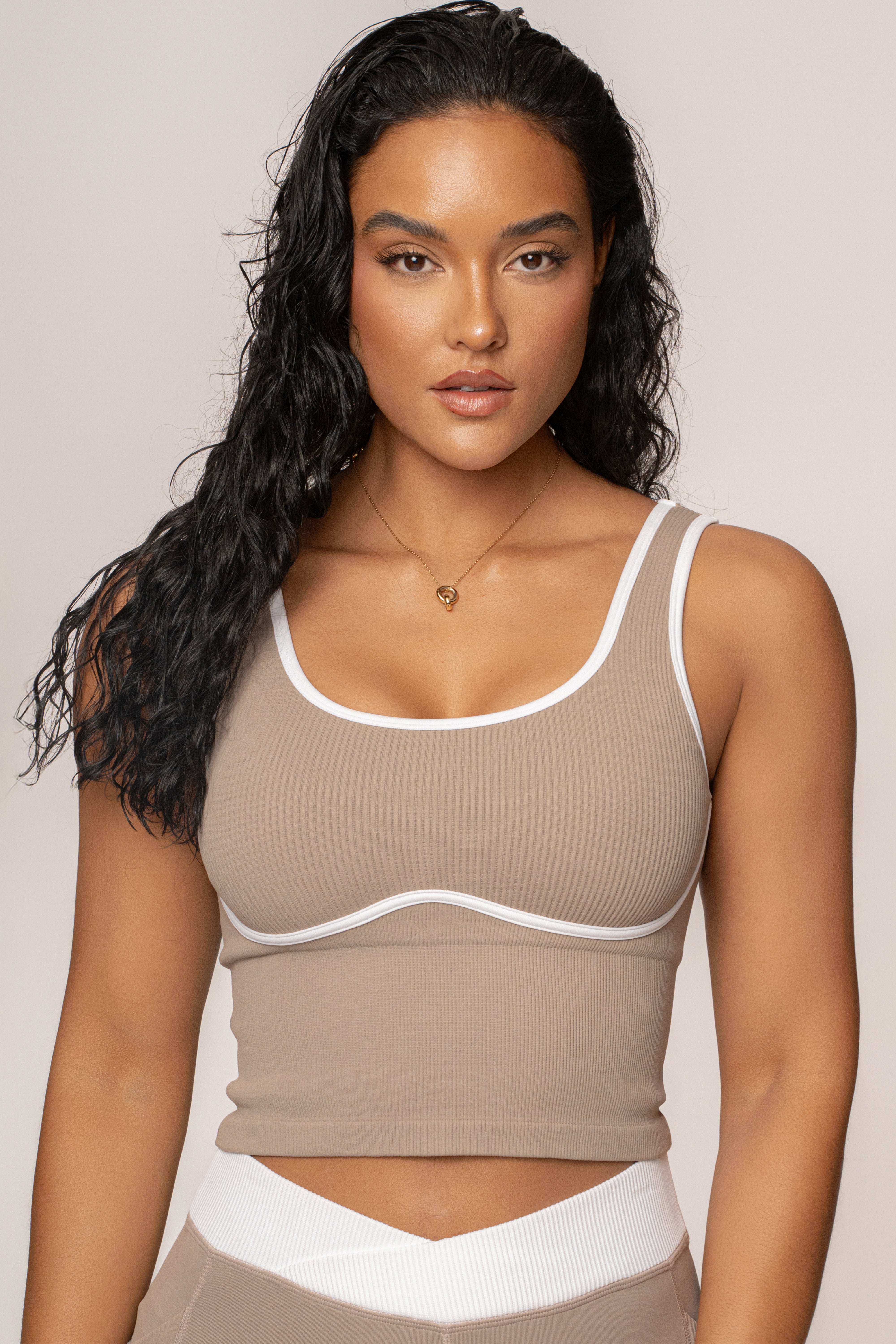 Beige/White Limitless Performance Top