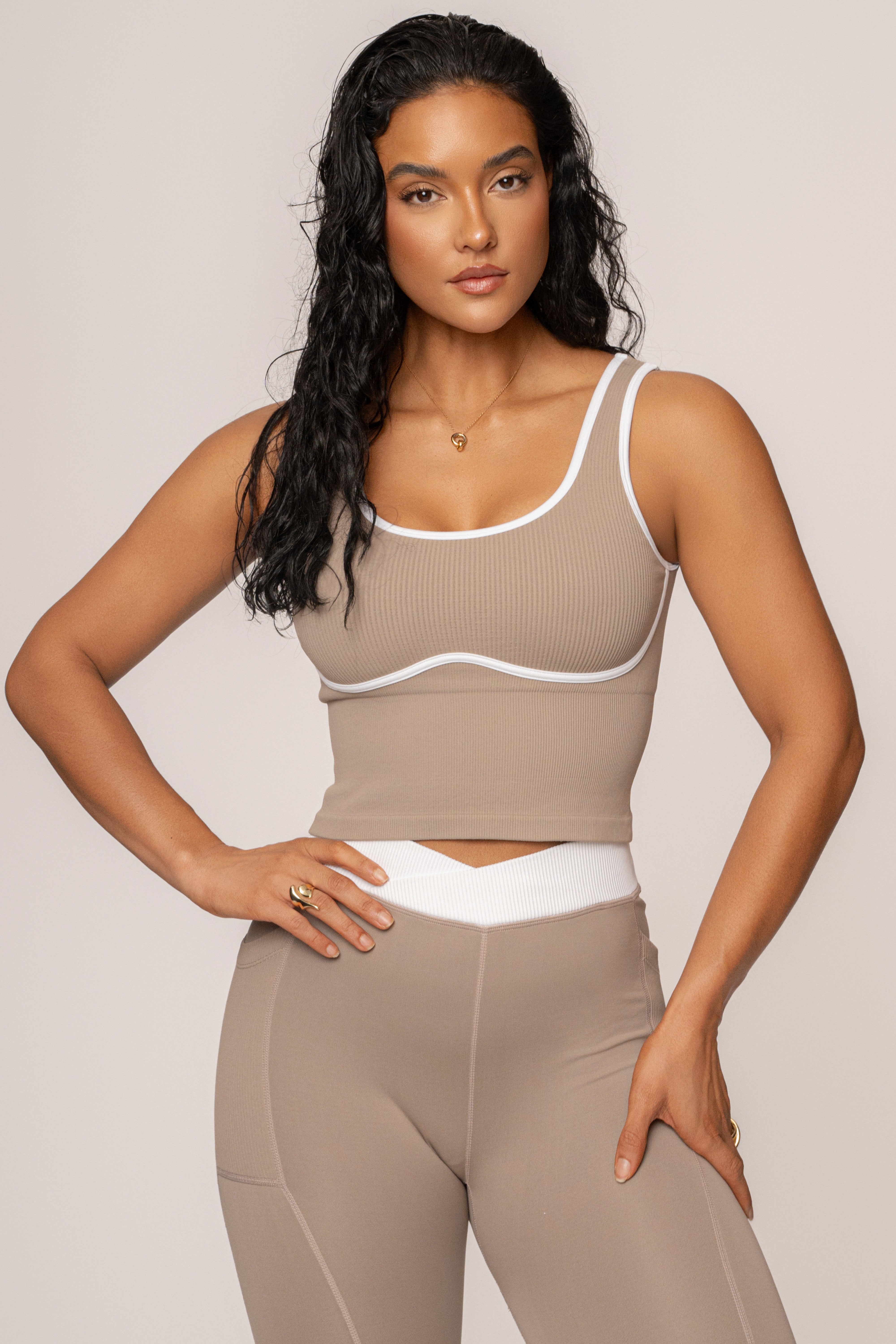 Beige/White Limitless Performance Top