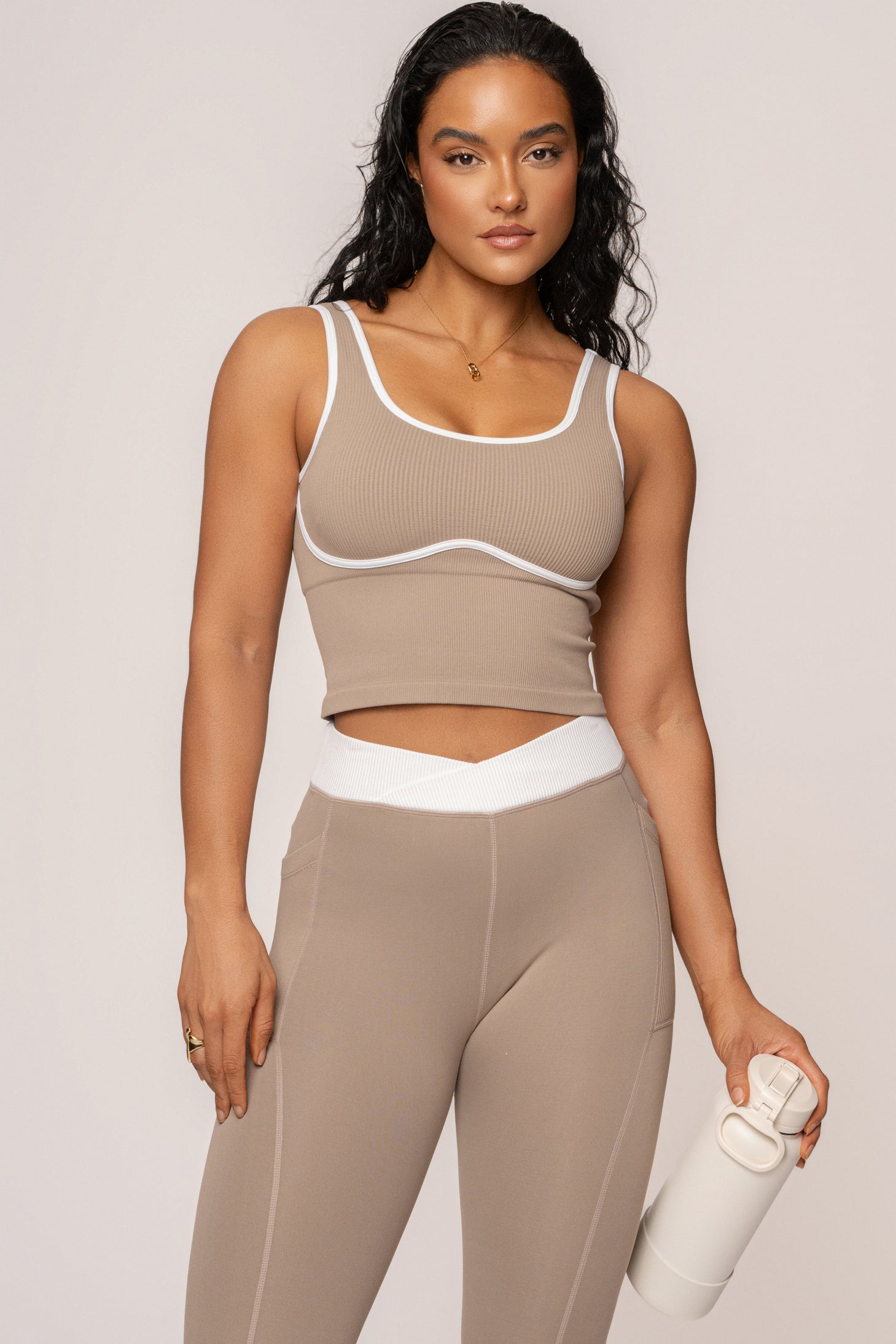 Beige/White Limitless Performance Top - JLUXLABEL