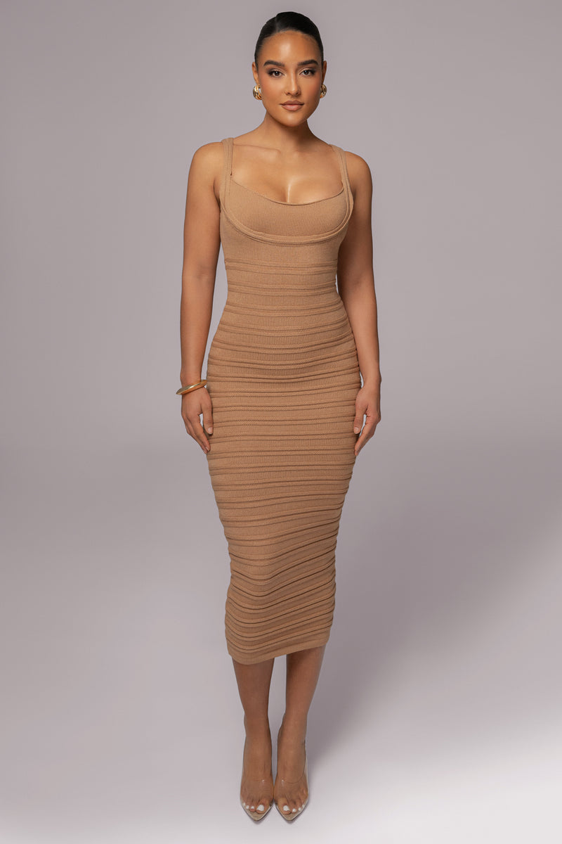 Camel Mayaa Midi Dress