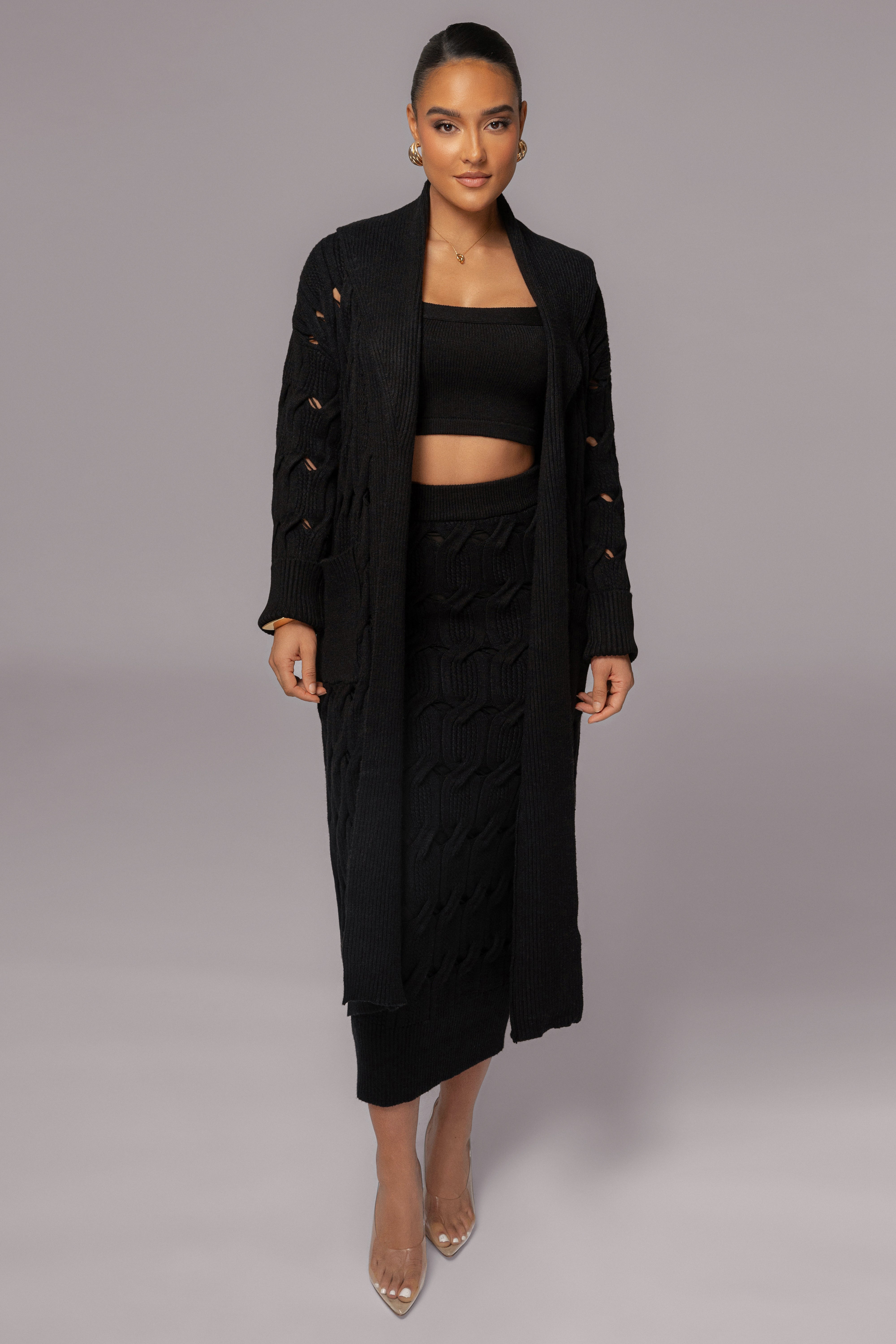 Black Darlah Knit Crop Top