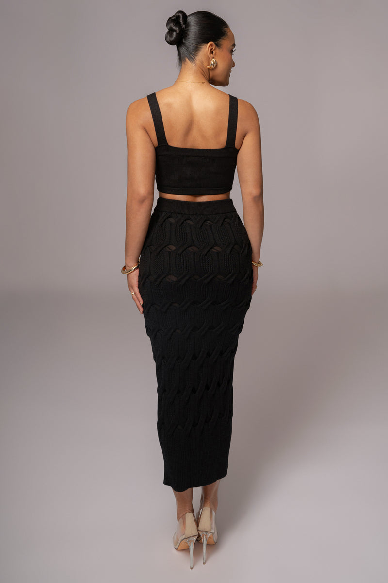 Black Darlah Knit Crop Top