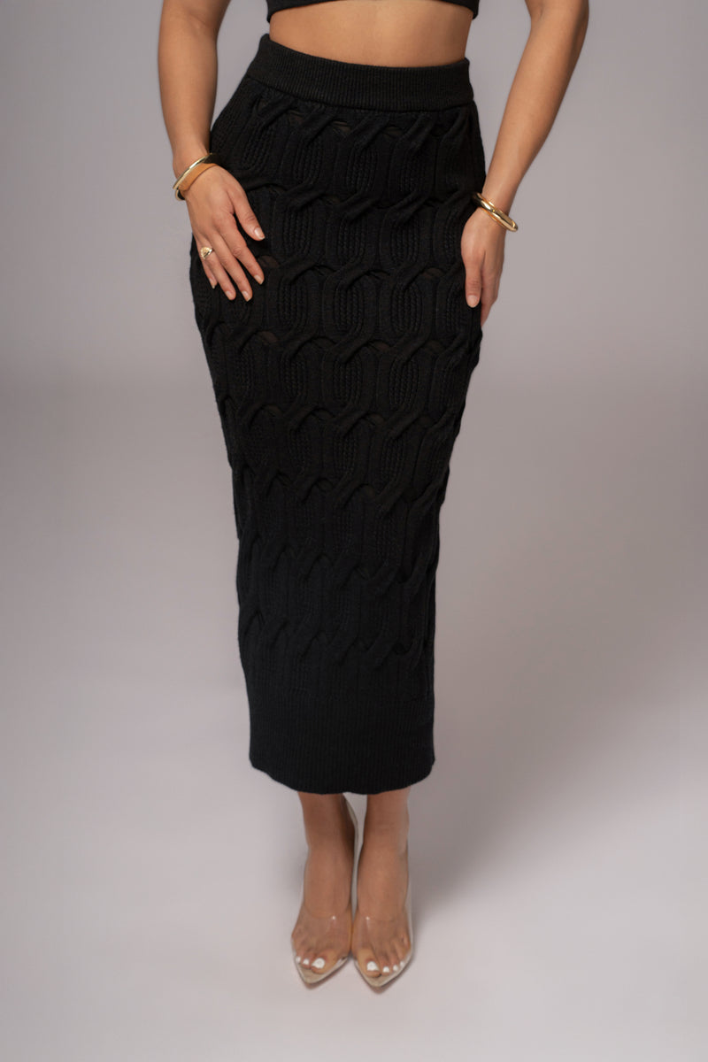 Black Morgan Knit Maxi Skirt