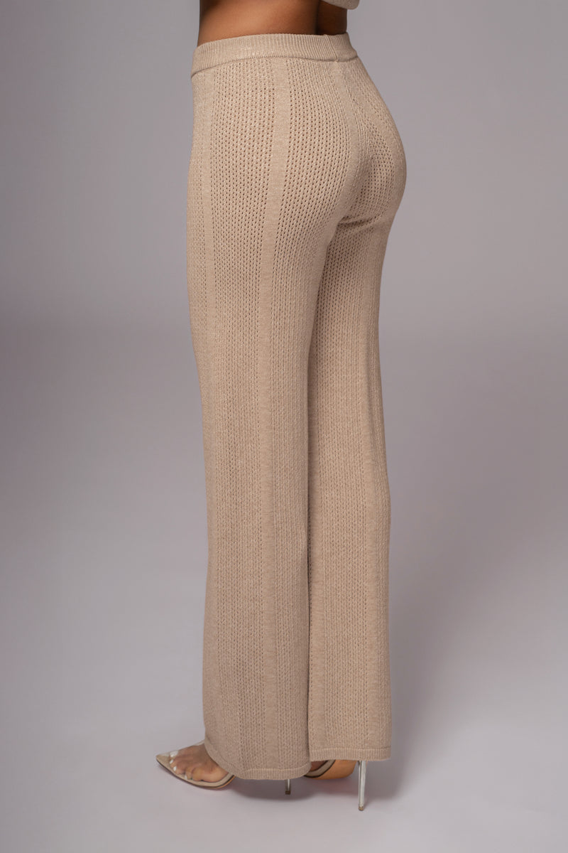 Taupe Fortuna Sweater Knit Pants