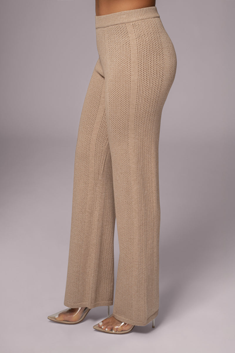 Taupe Fortuna Sweater Knit Pants