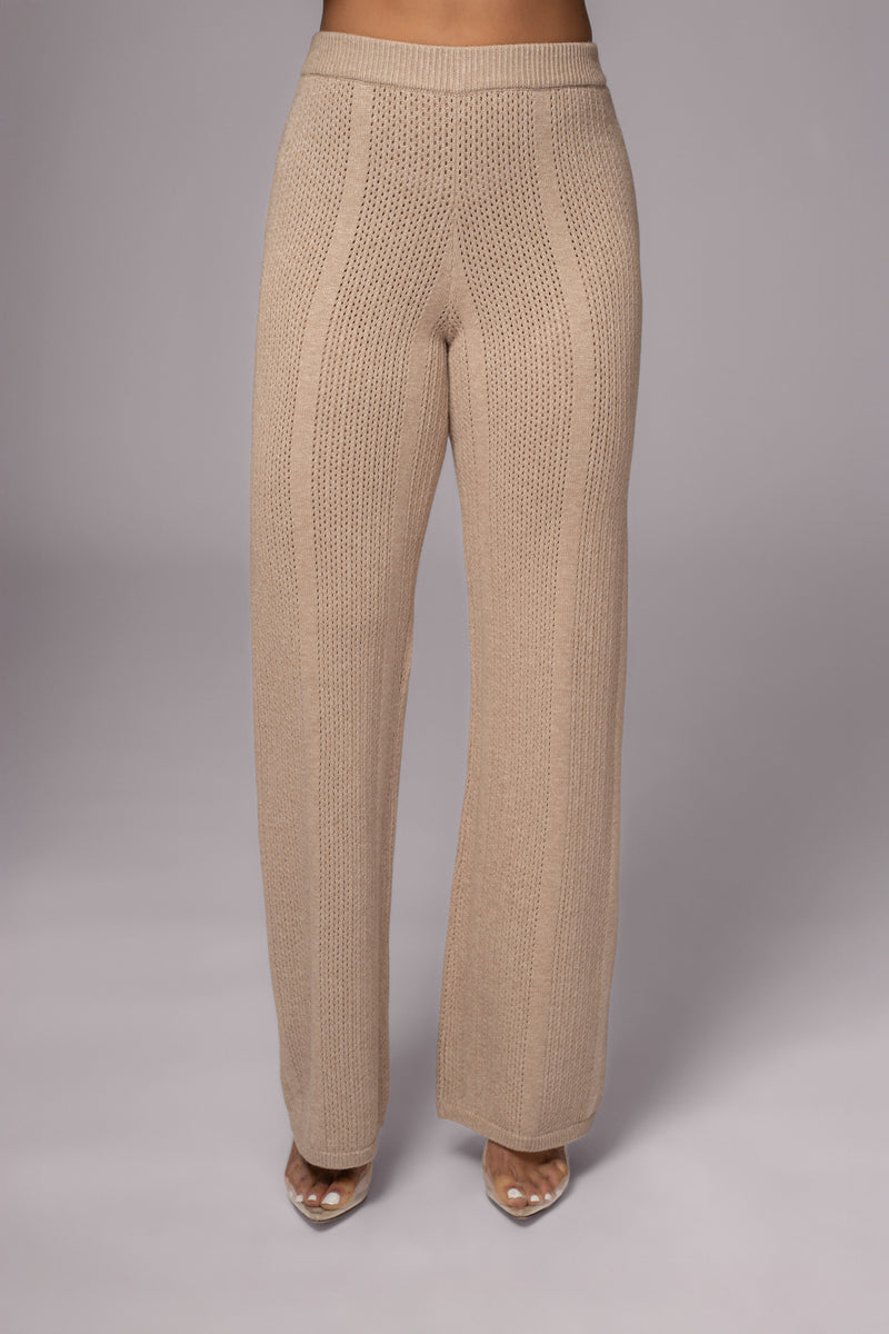 Taupe Fortuna Sweater Knit Pants