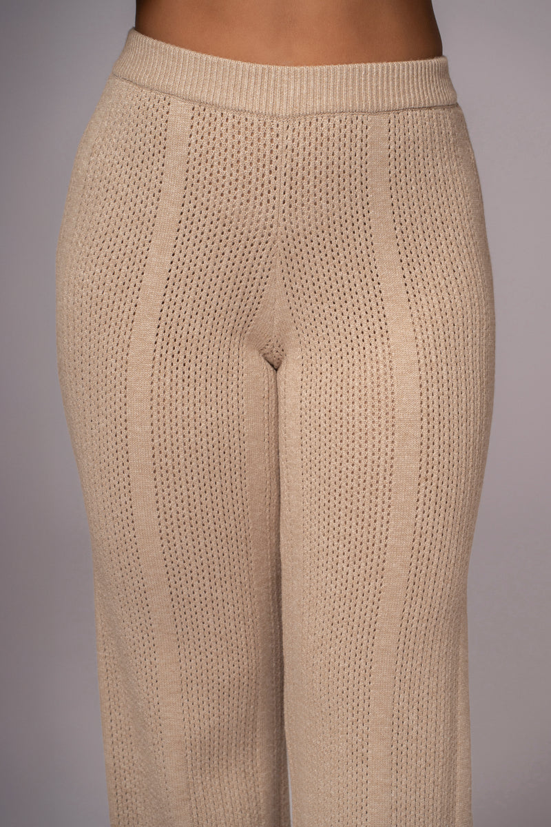 Taupe Fortuna Sweater Knit Pants