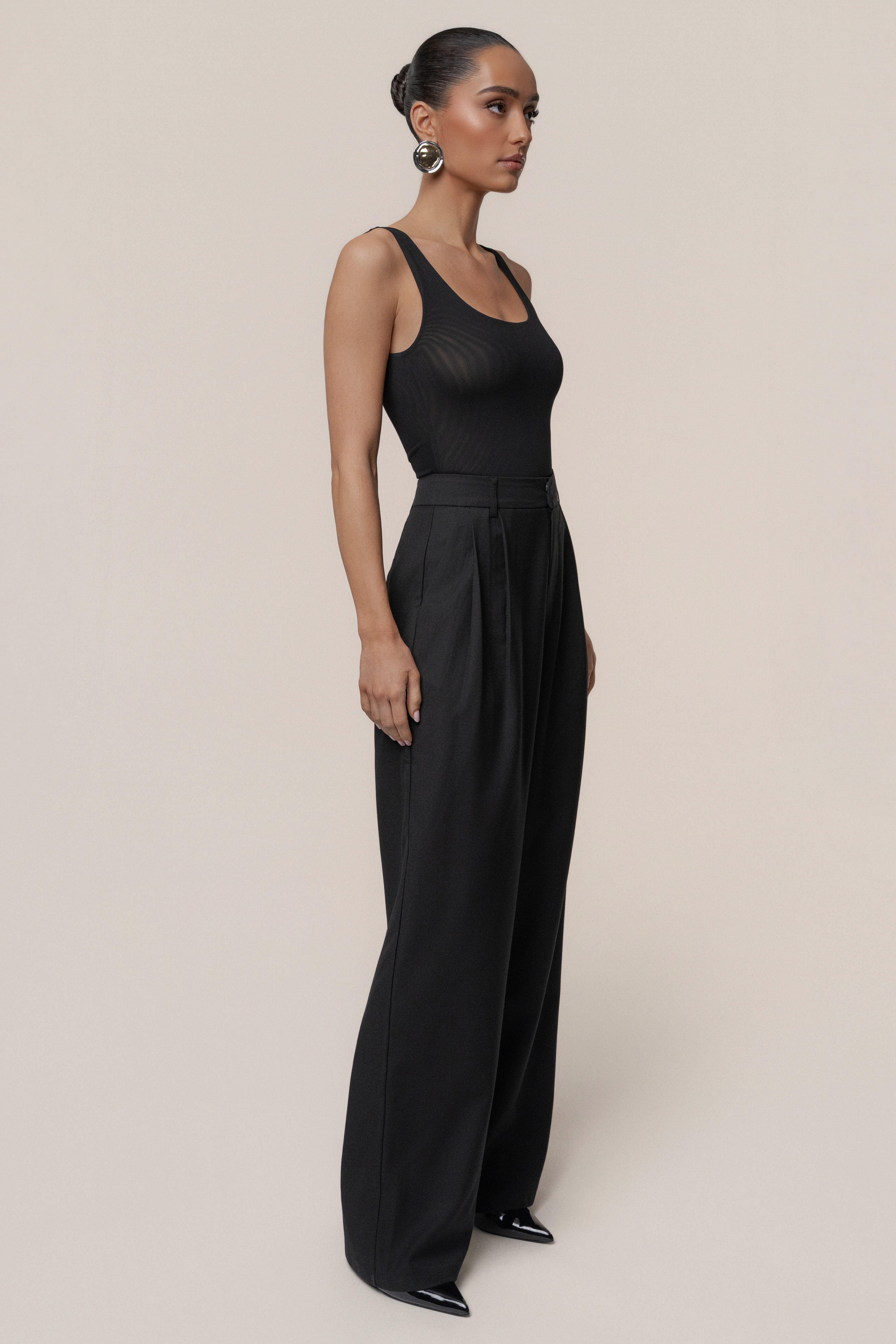 Black Refined Moments Trouser - JLUXLABEL