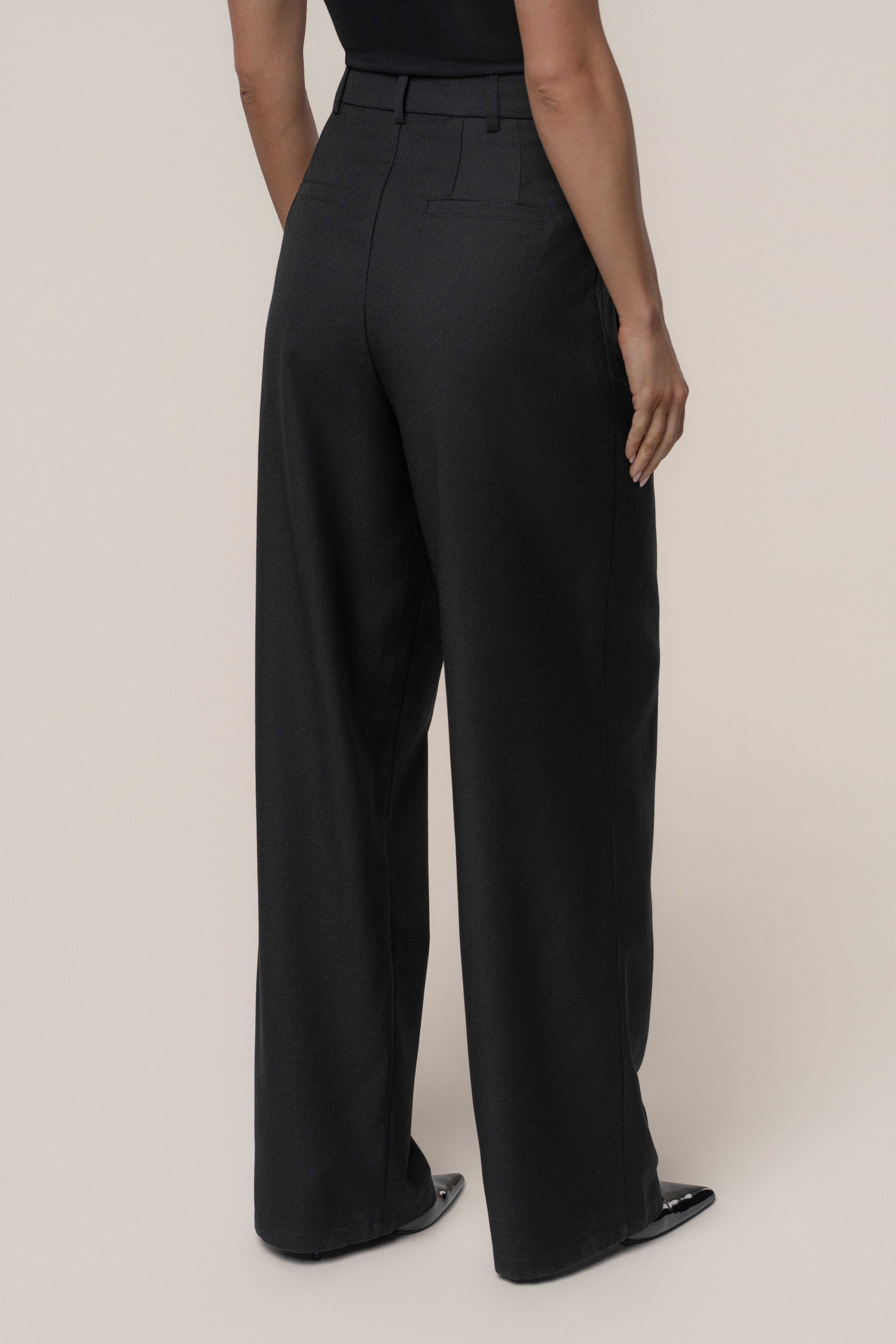 Black Refined Moments Trouser - JLUXLABEL