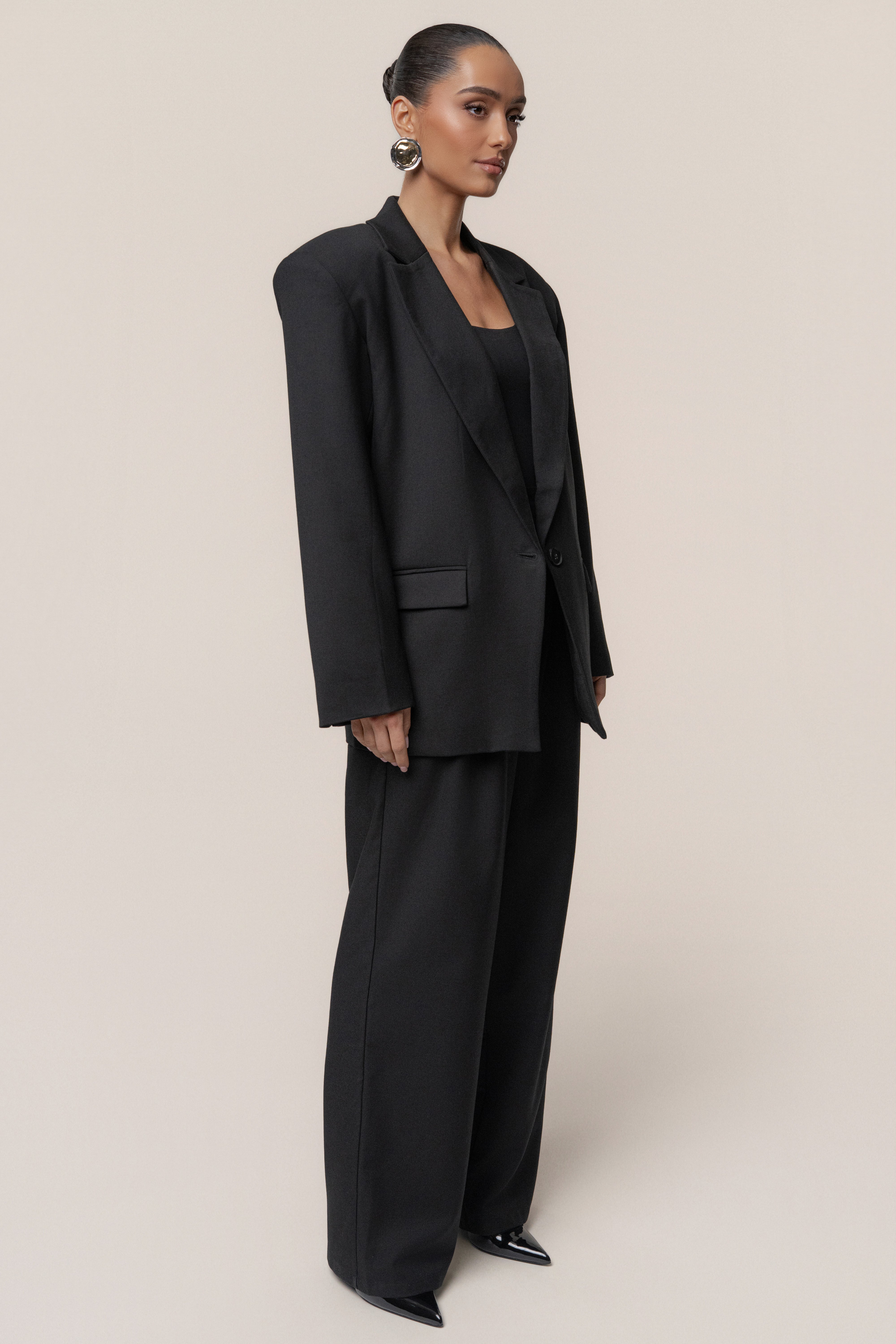 Black Refined Moments Blazer - JLUXLABEL