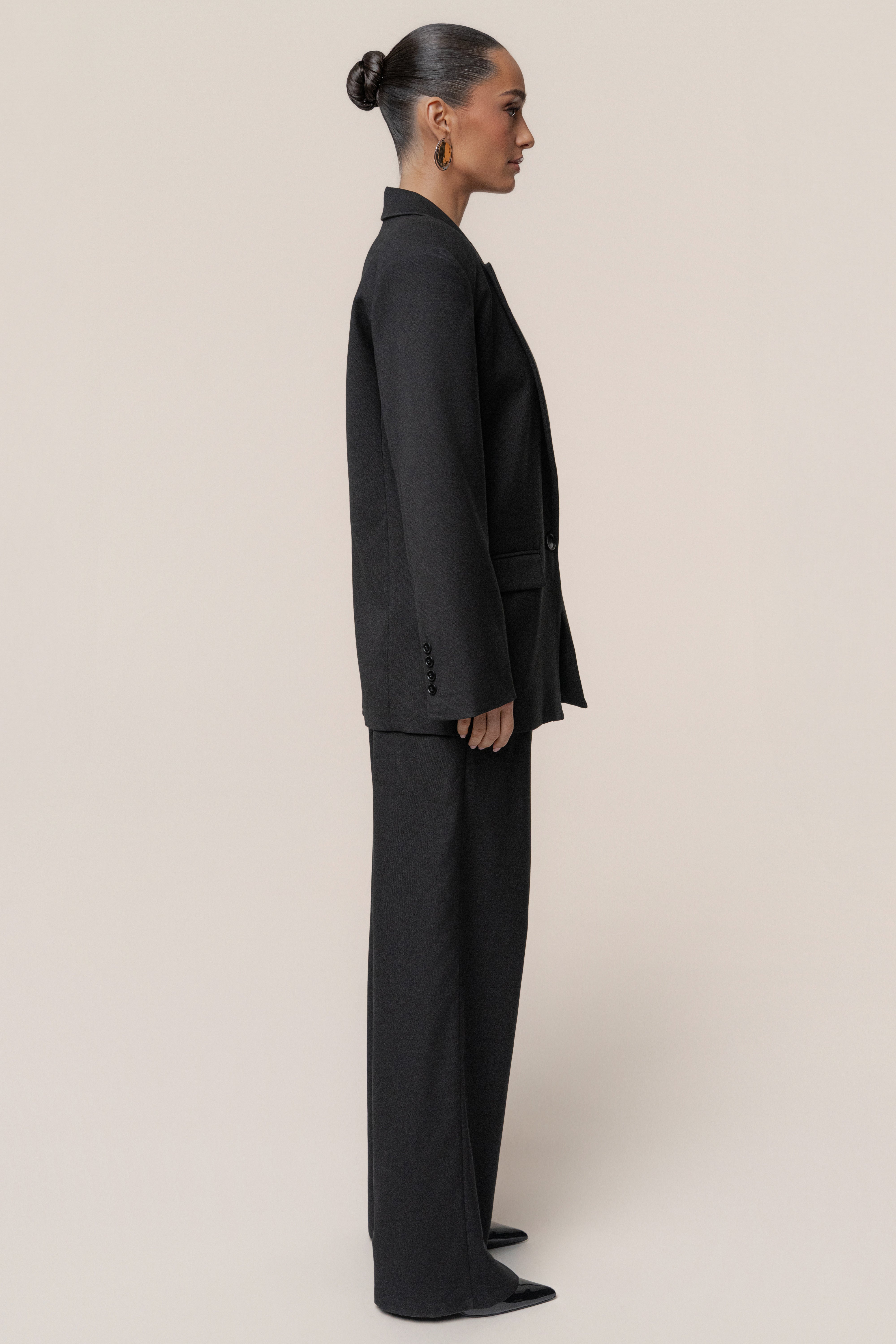 Black Refined Moments Trouser - JLUXLABEL