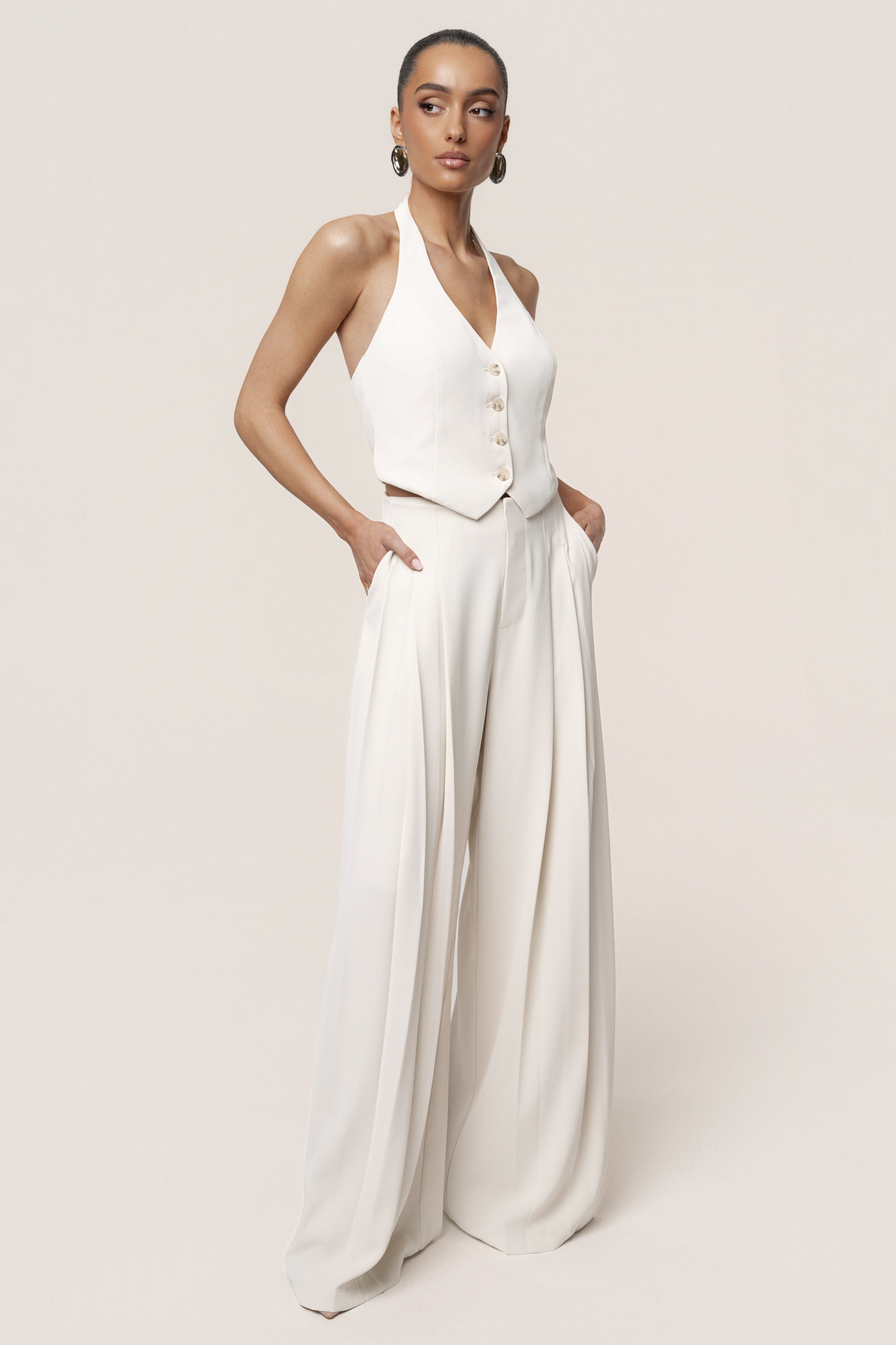 Ivory Signature Elegance Trousers - JLUXLABEL