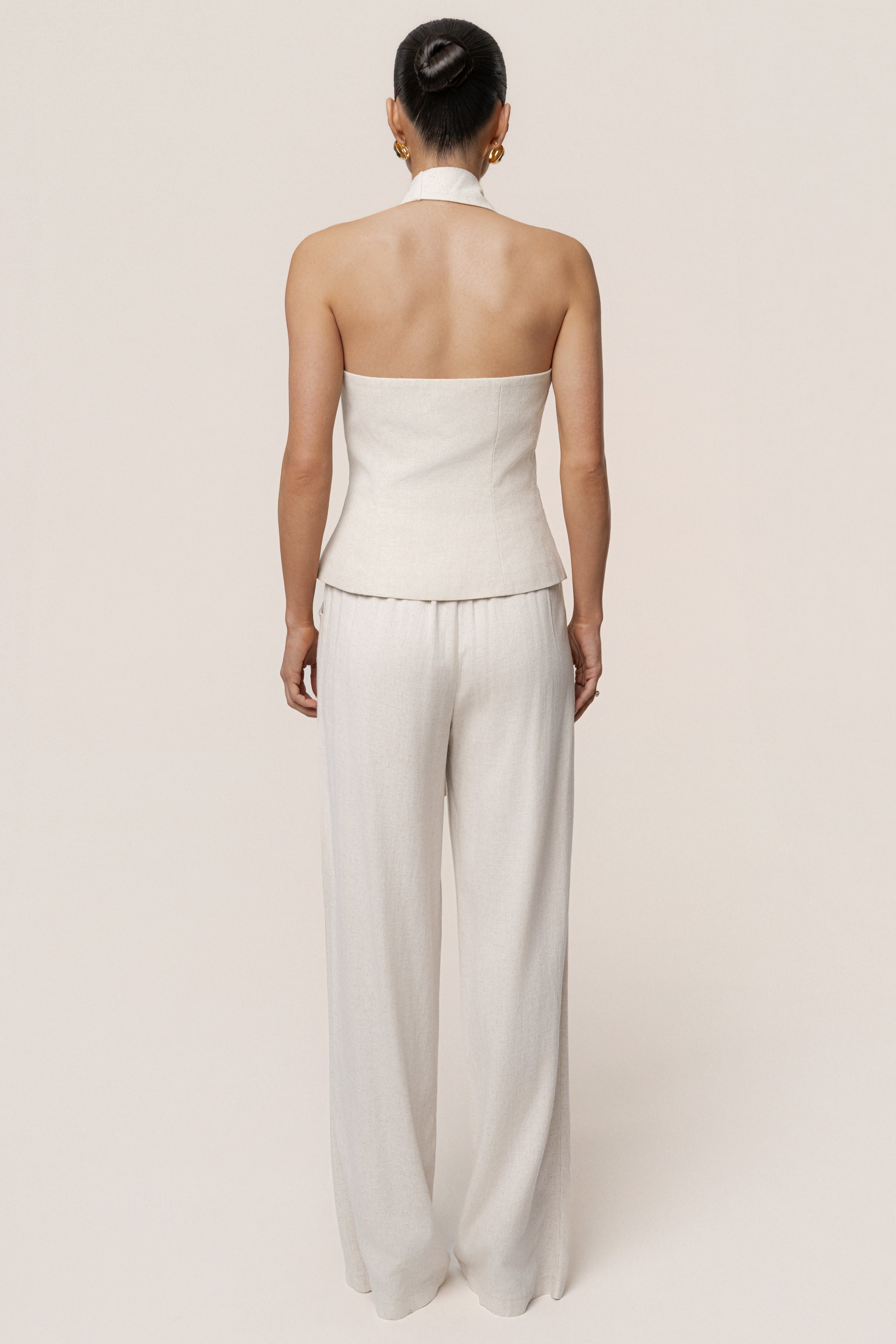 Oatmeal Asymmetric Scarf Top - JLUXLABEL