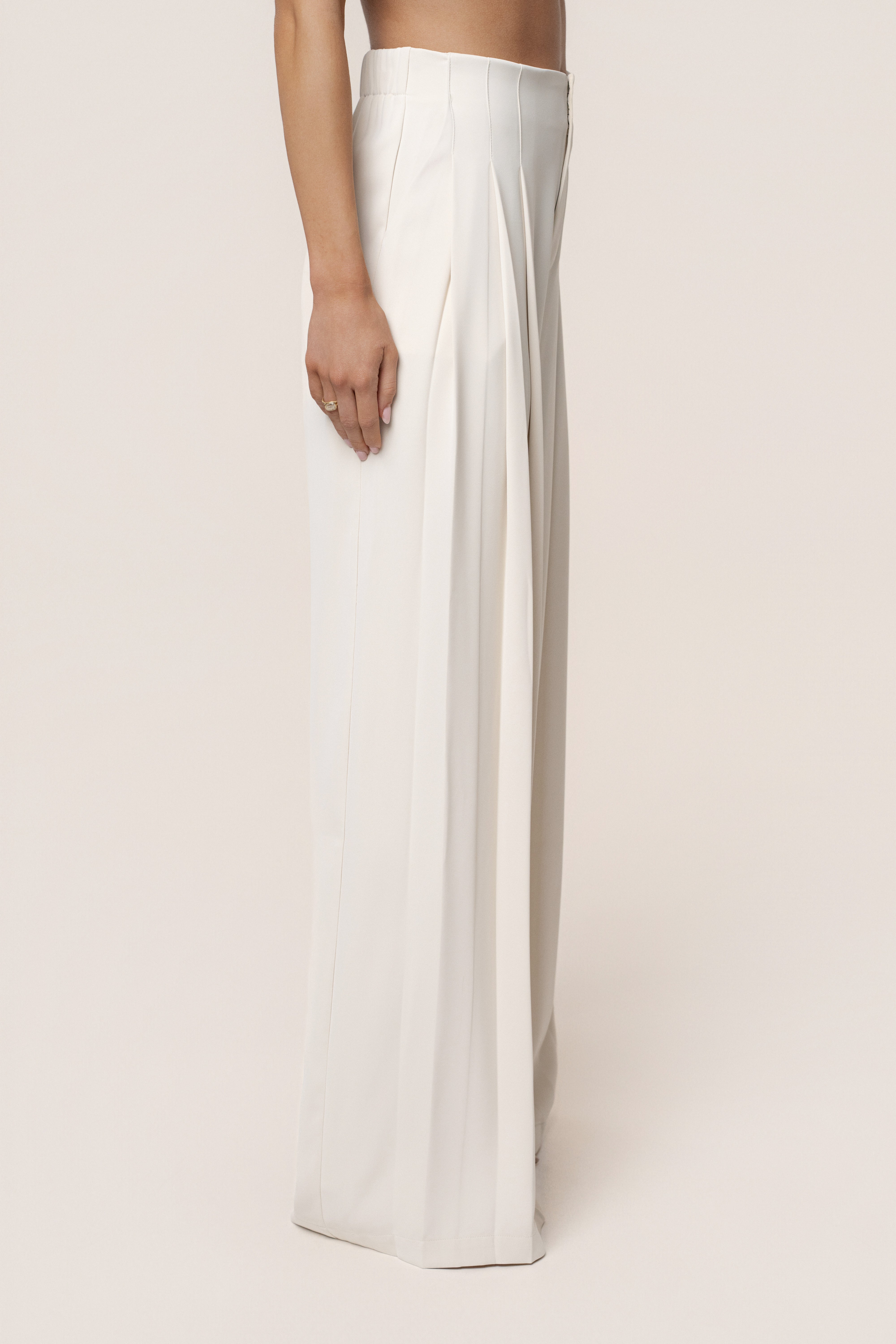 Ivory Signature Elegance Trousers - JLUXLABEL