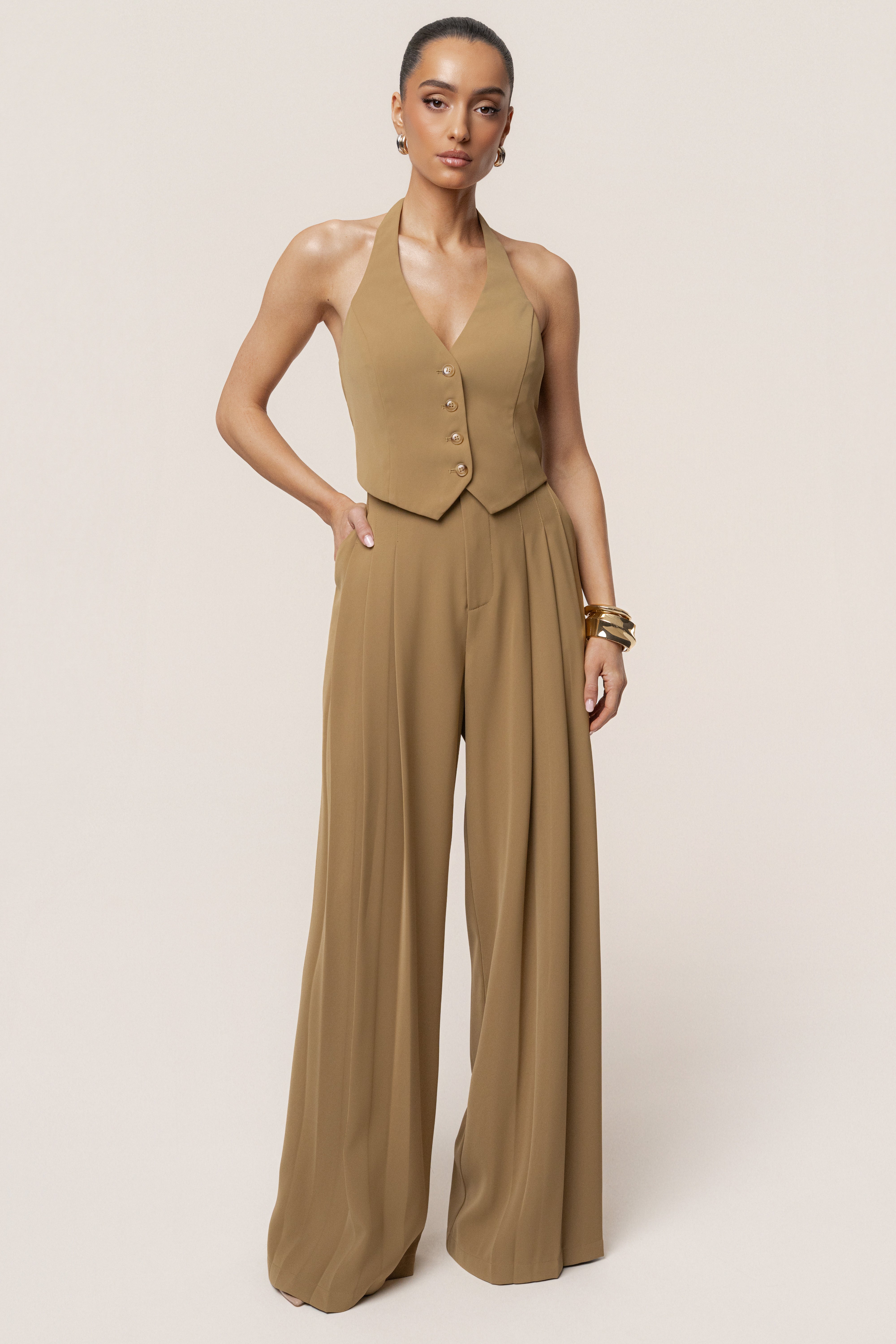 Olive Signature Elegance Trousers - JLUXLABEL