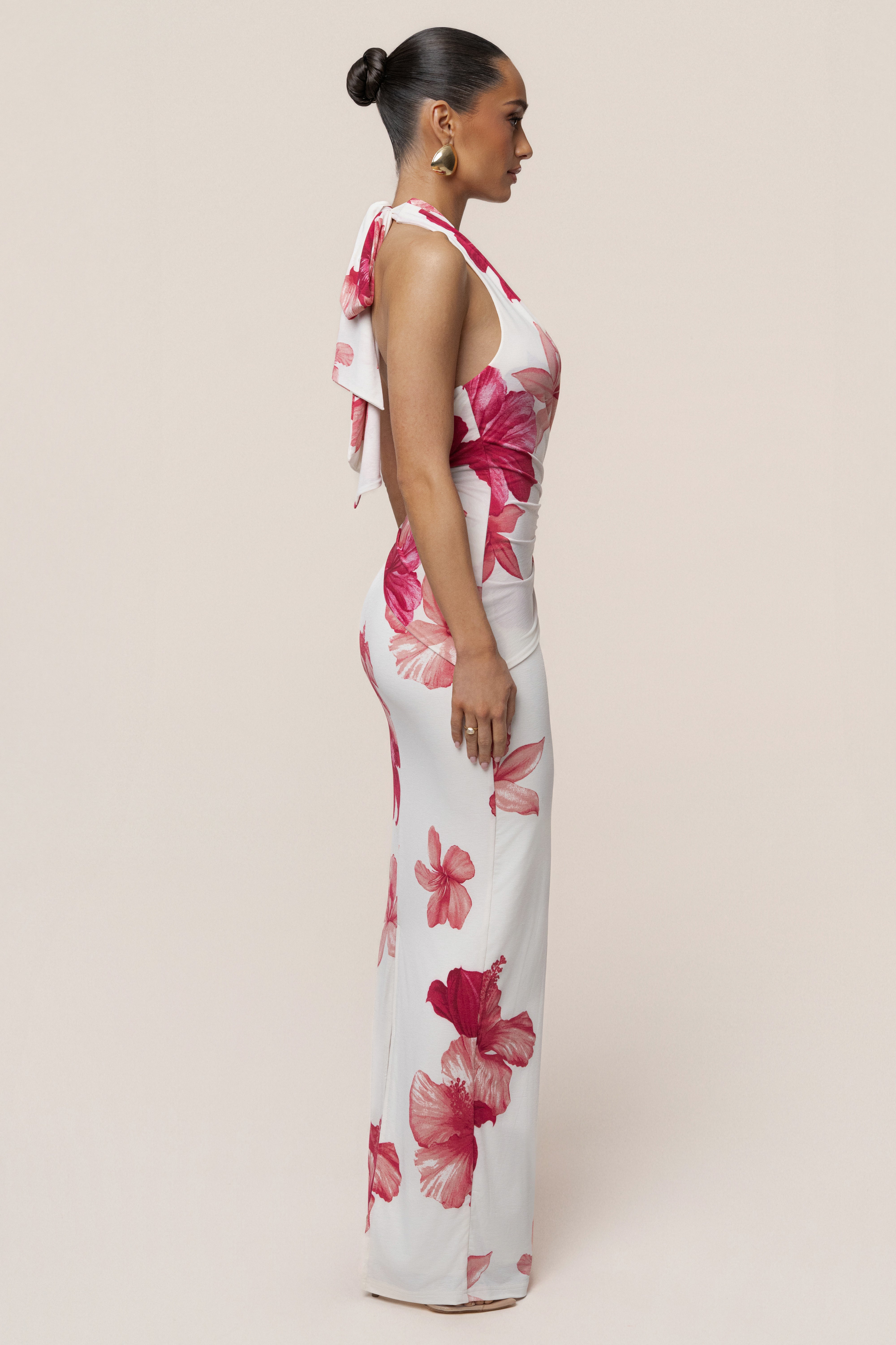 Red Floral Island Blossom Maxi Dress Red Floral Island Blossom Maxi Dress