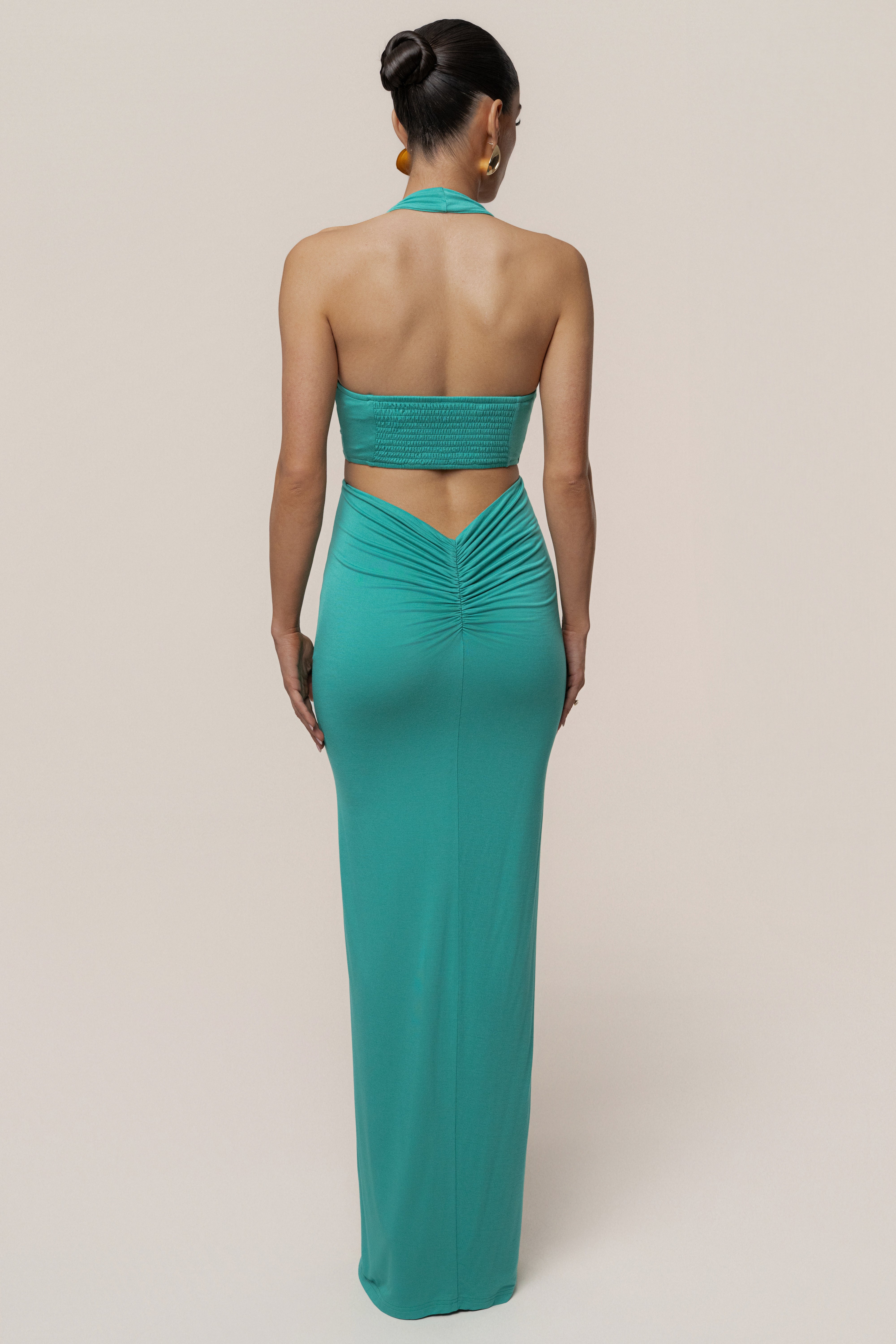 Teal Grand Evening Maxi Dress - JLUXLABEL