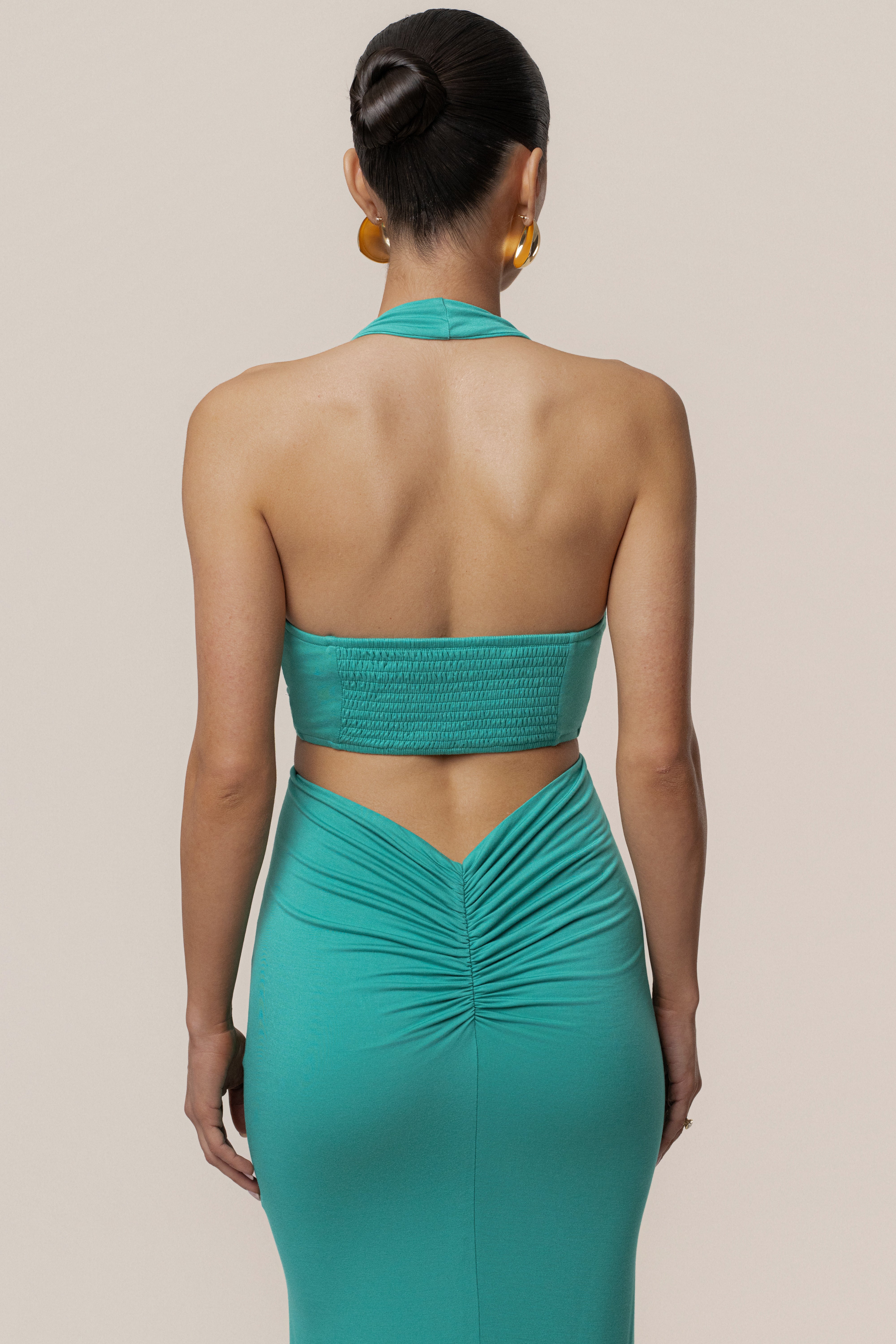Teal Grand Evening Maxi Dress - JLUXLABEL
