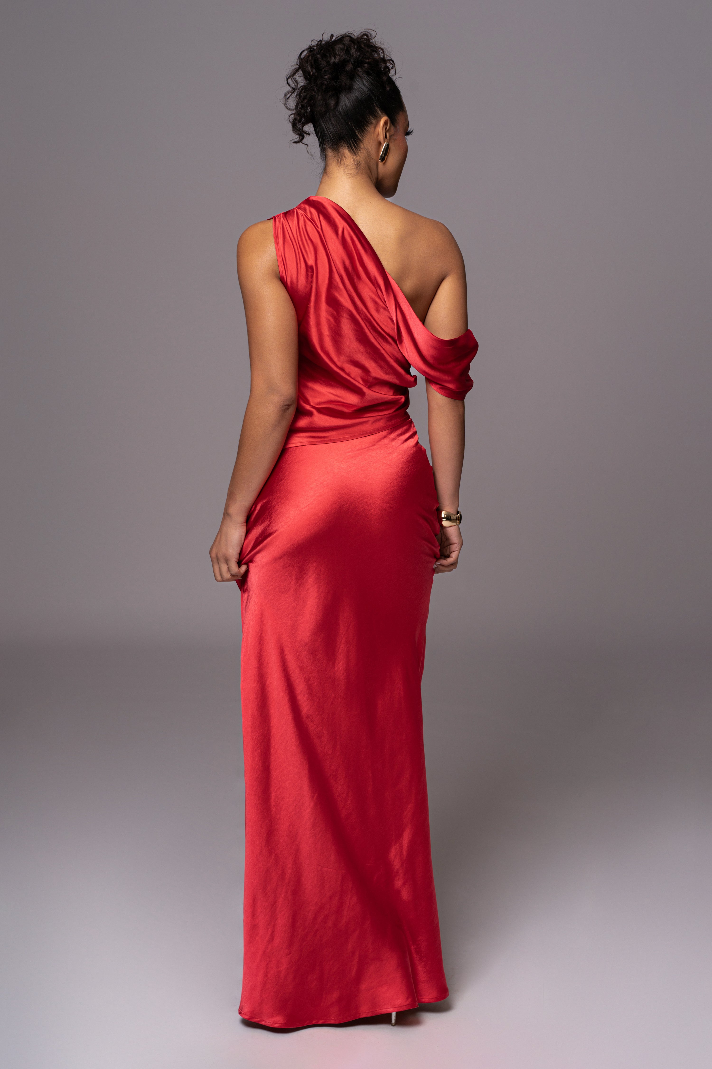 Red Rosi Asymmetrical Top - JLUXLABEL