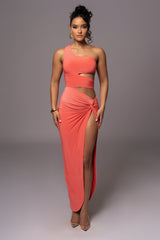Coral One Night Only Dress - JLUXLABEL