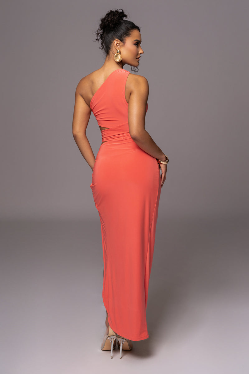 Coral One Night Only Dress - JLUXLABEL