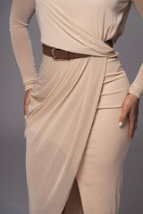 Ivory Araceli Gathered Maxi Dress - JLUXLABEL
