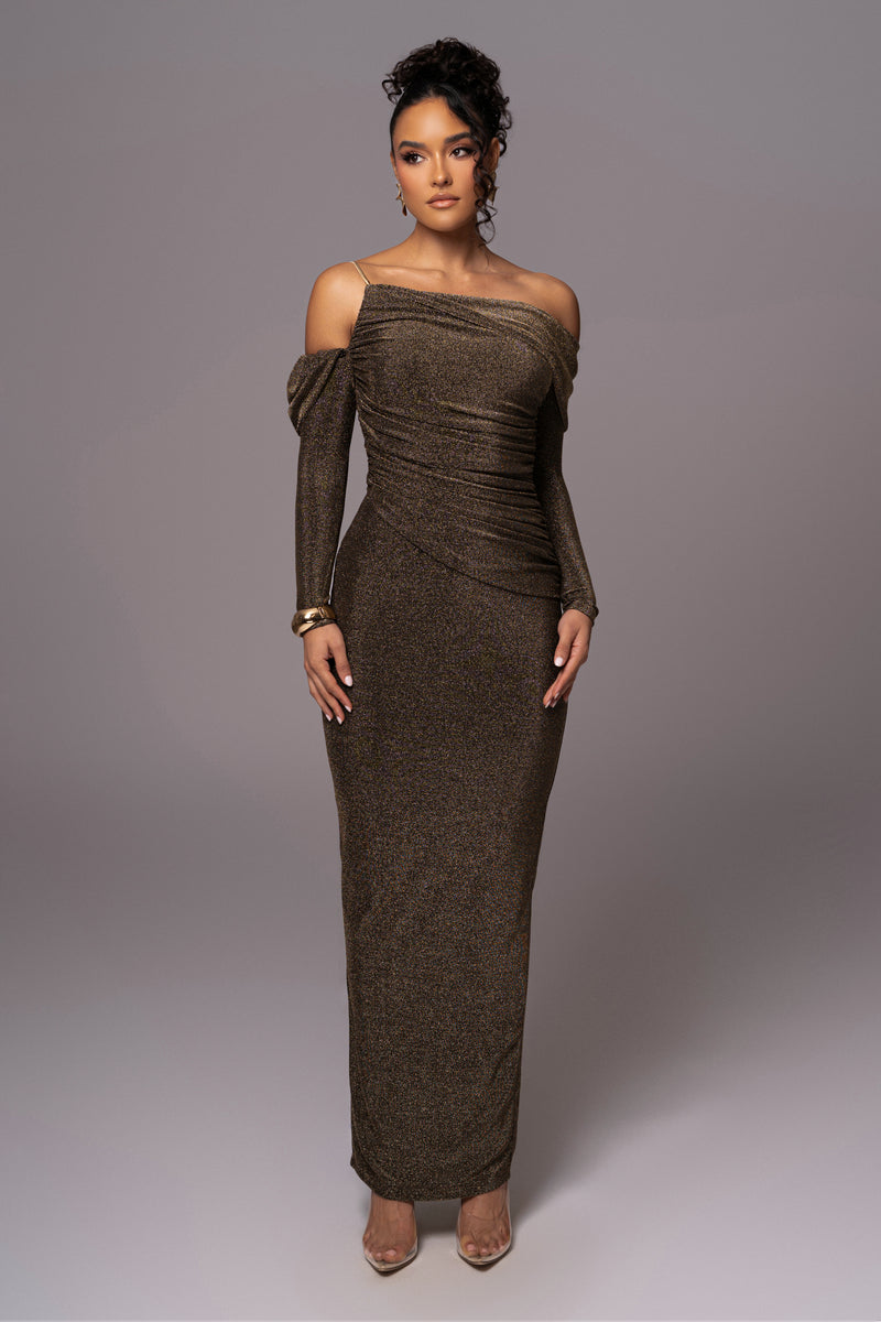 Gold Serina Maxi Dress - JLUXLABEL