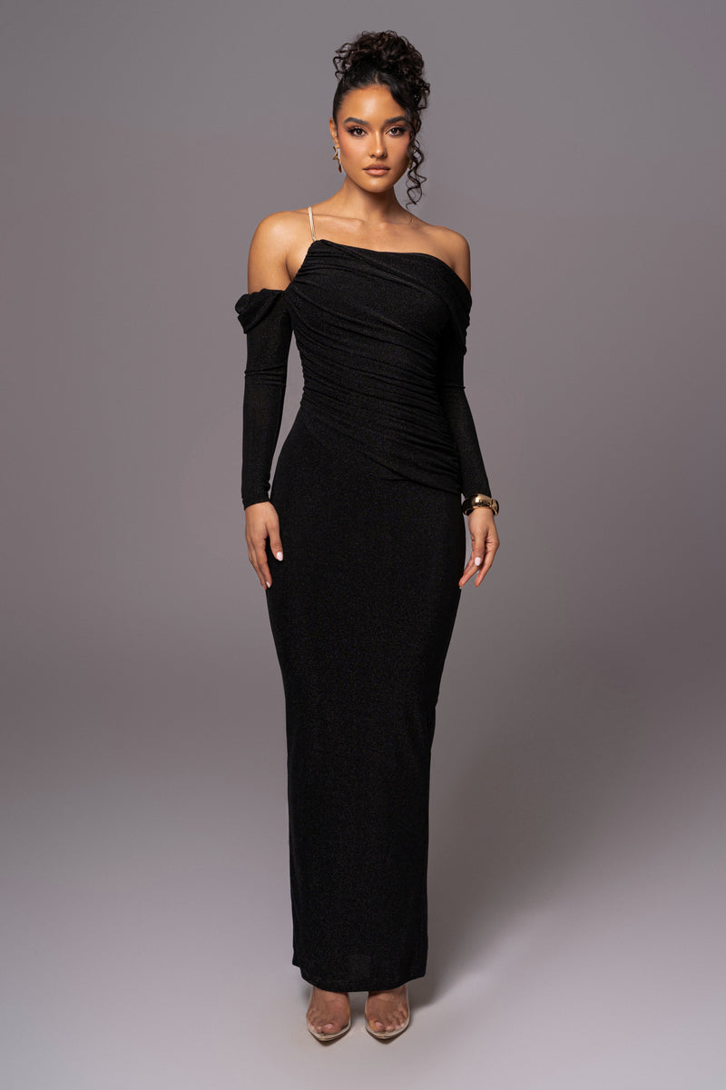 Black Serina Maxi Dress - JLUXLABEL