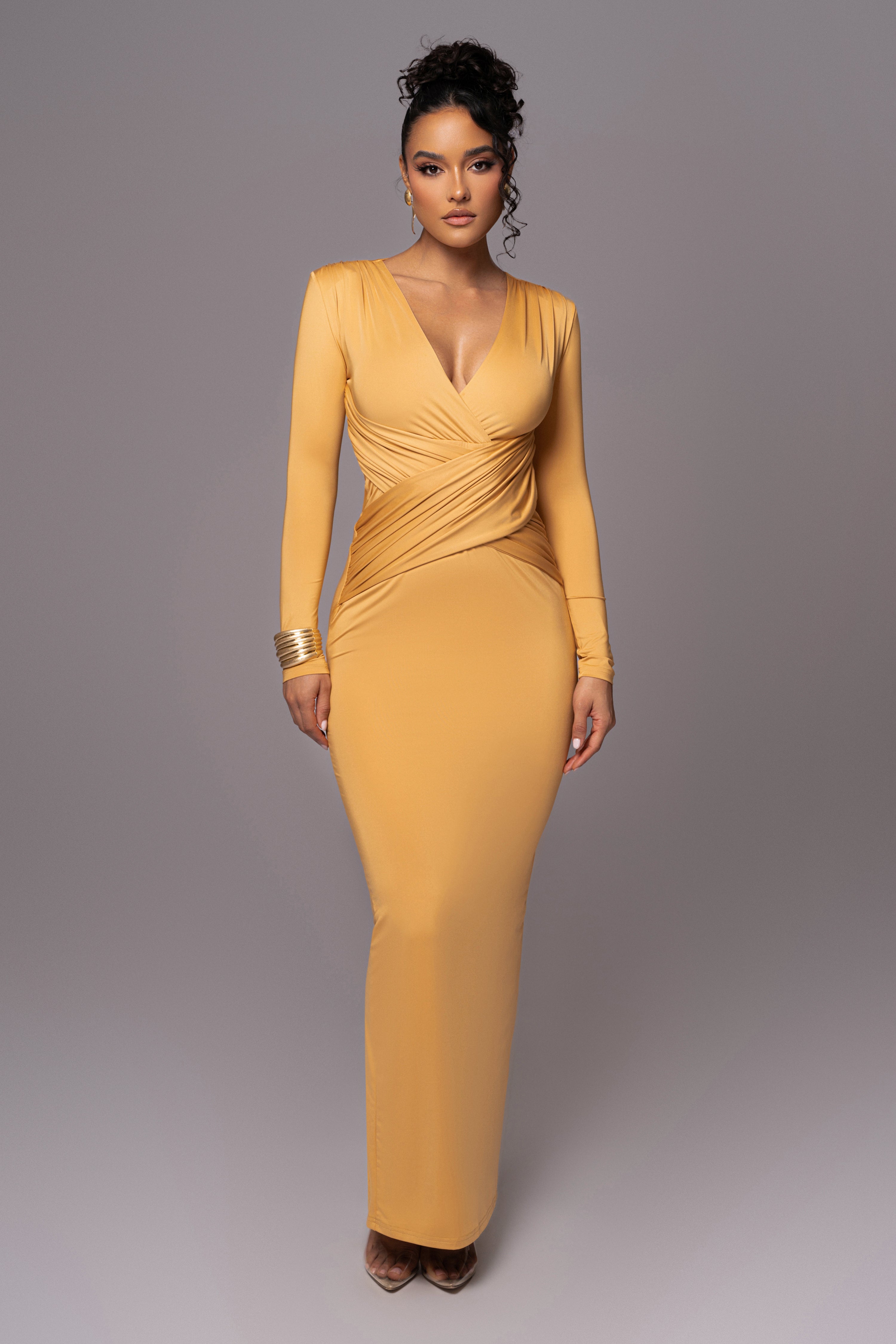 Yellow Rowan Plunge Maxi Dress Yellow Rowan Plunge Maxi Dress