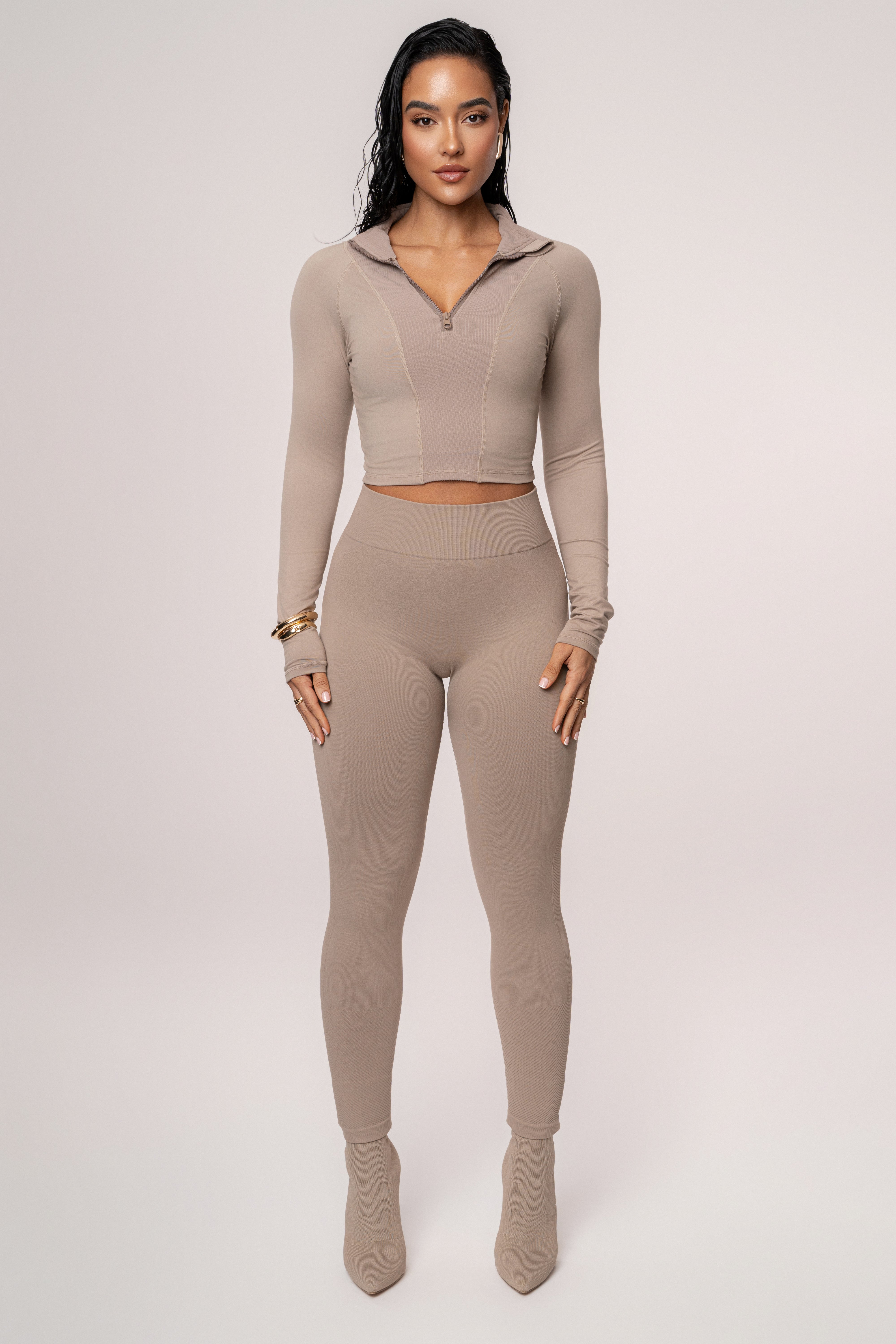 Beige Balance High Rise Leggings