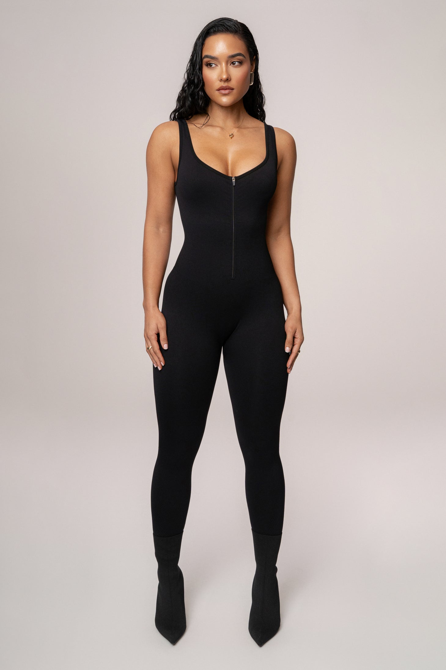 Black Pure Form Jumpsuit - JLUXLABEL