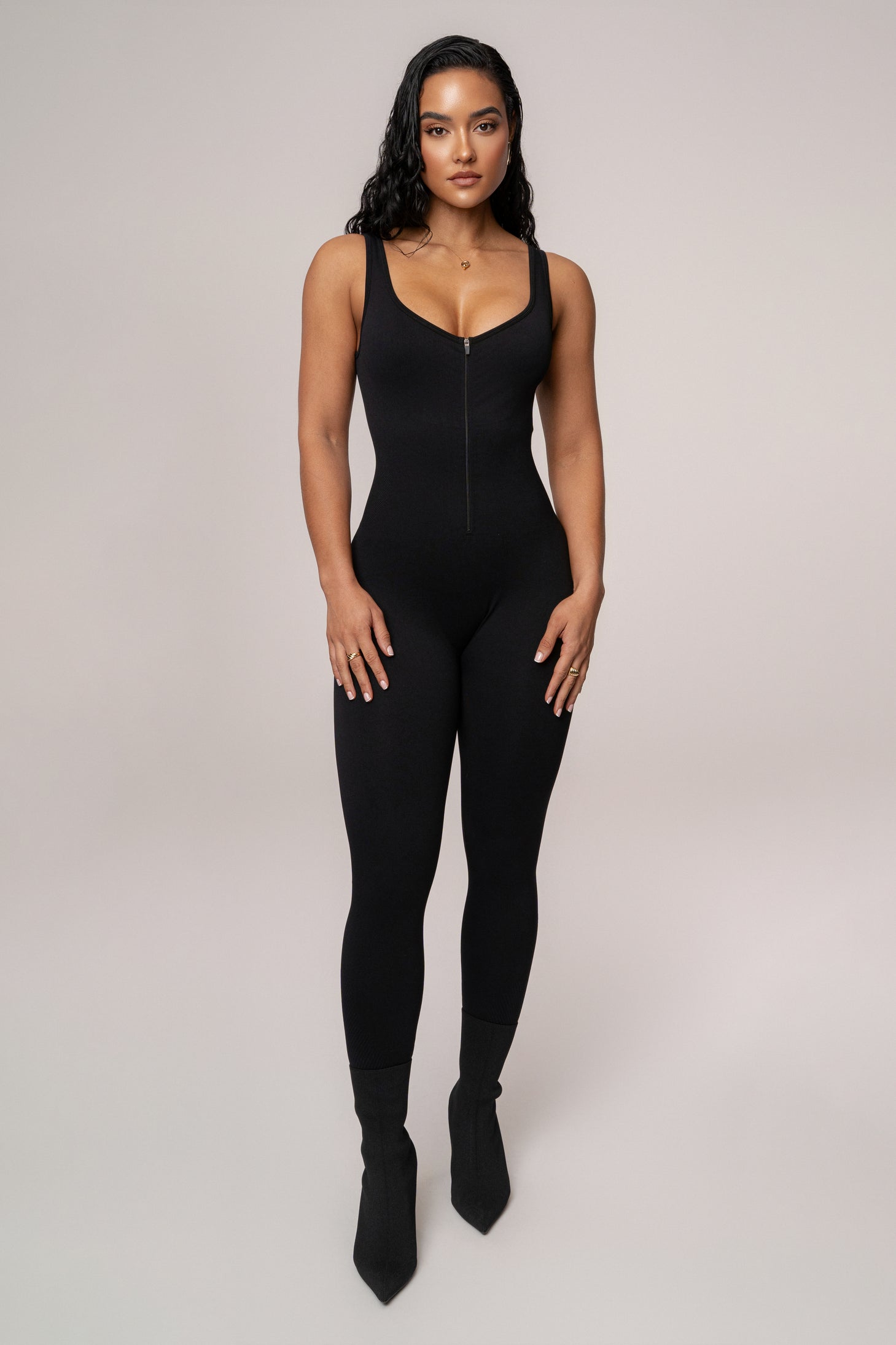 Black Pure Form Jumpsuit - JLUXLABEL