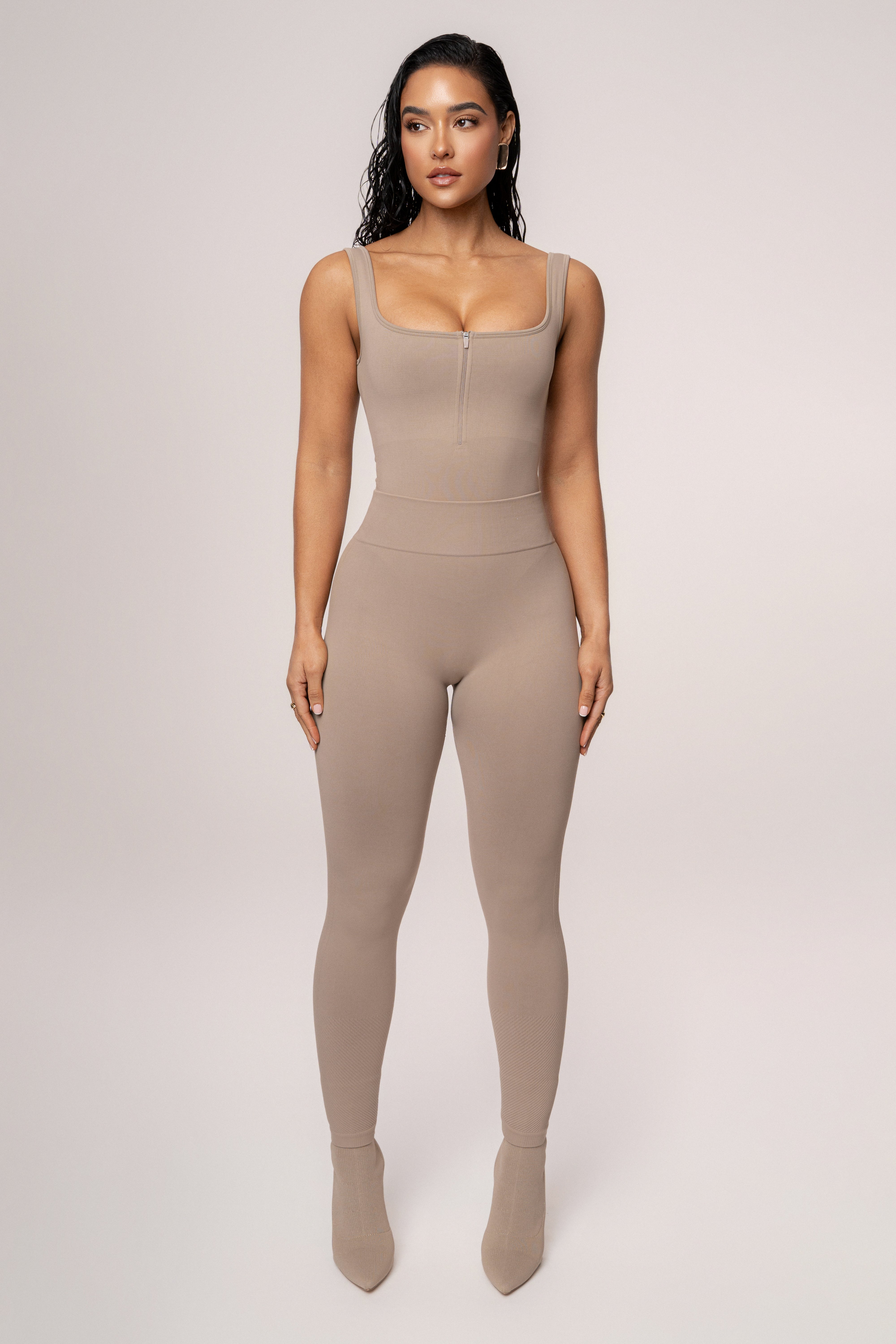 Leggings taille haute beige Balance