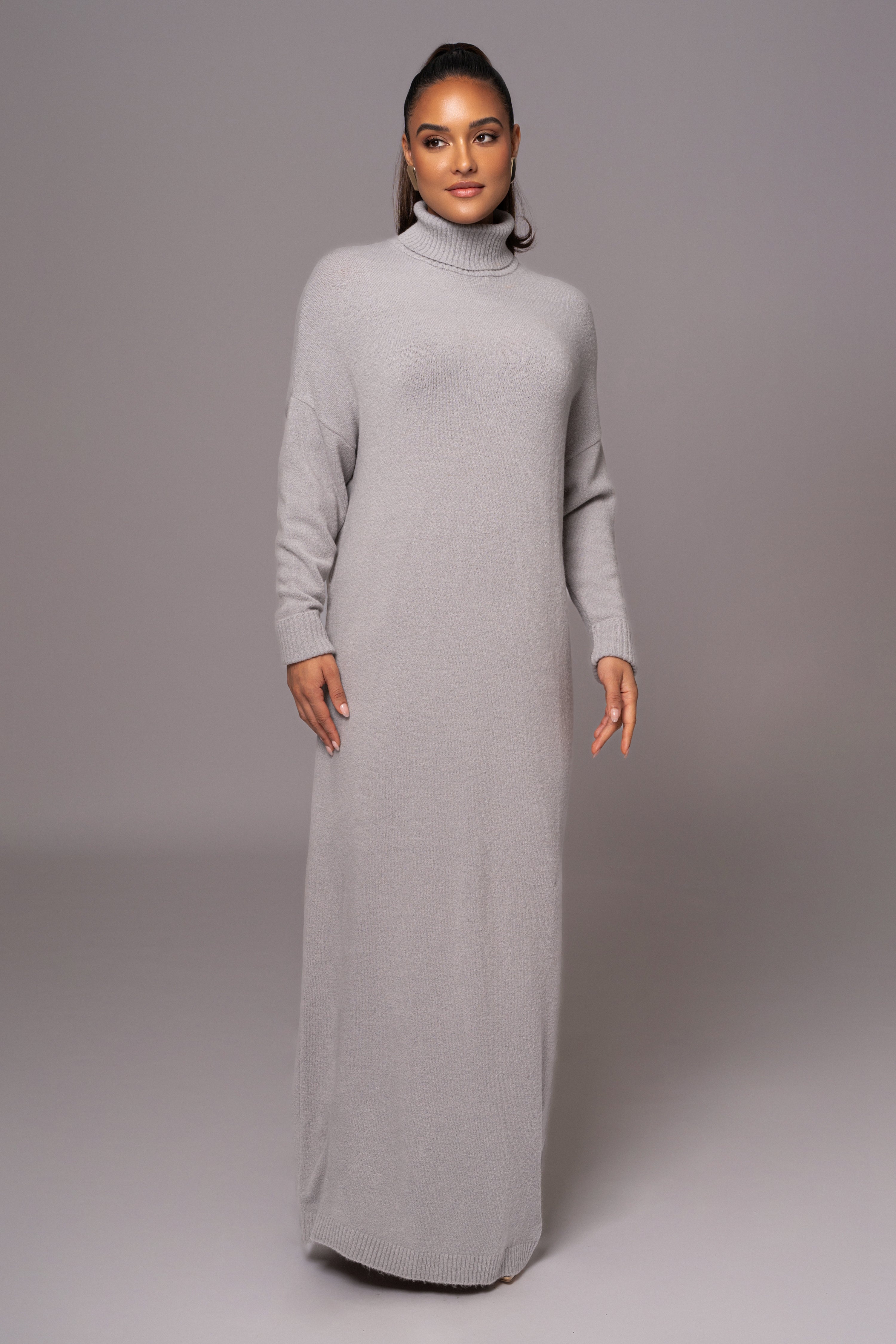 Grey Hartley Knit Maxi Dress - JLUXLABEL