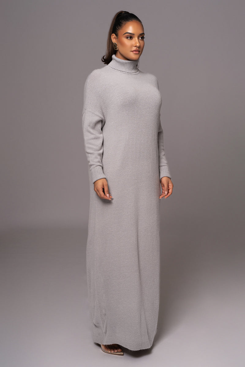 Grey Hartley Knit Maxi Dress - JLUXLABEL