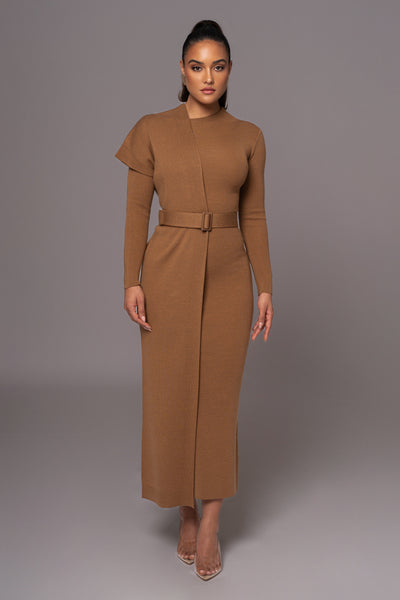 Camel Meant To Be Knit Maxi Dress