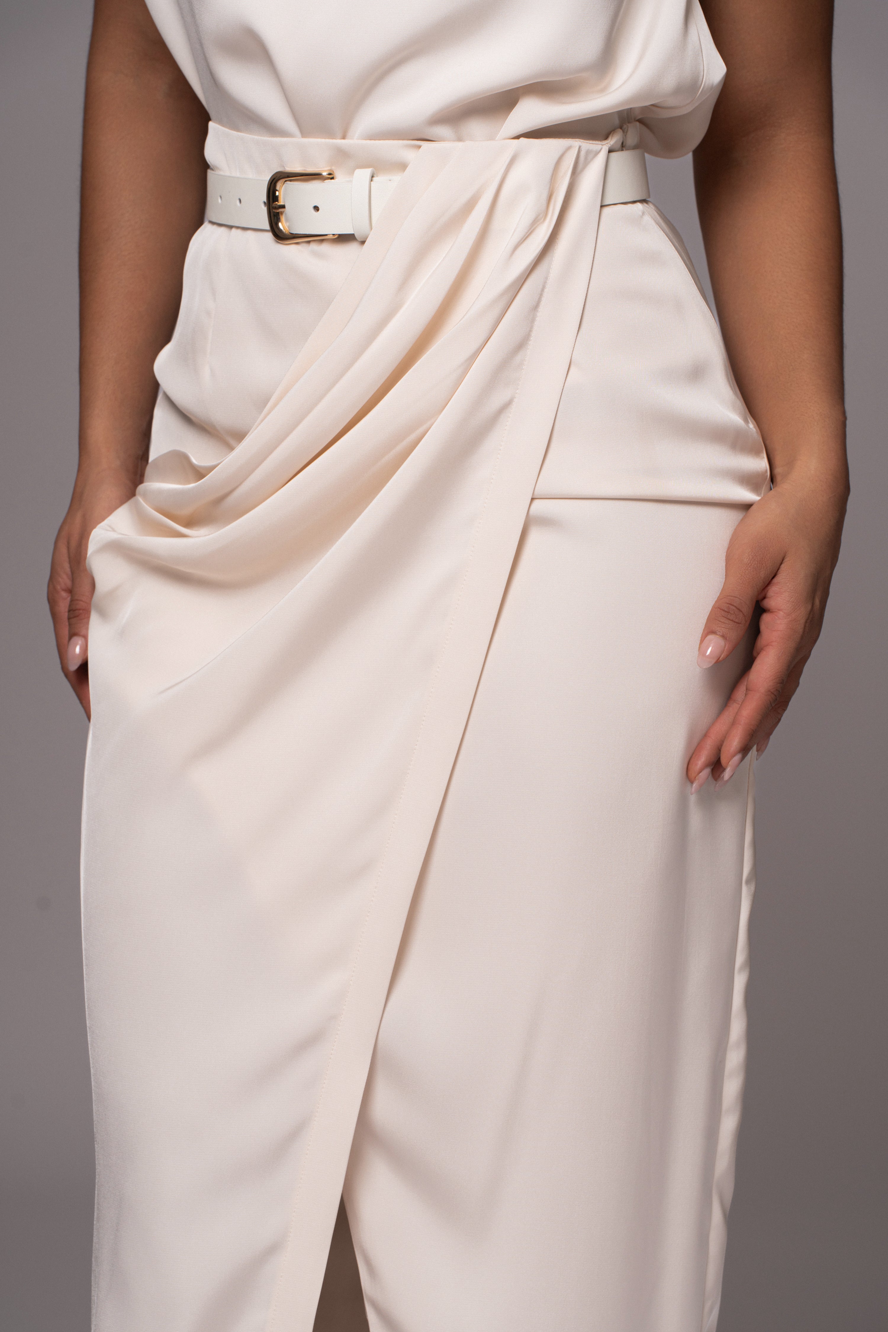 Buttercream Jamila Drape Skirt JLUXLABEL