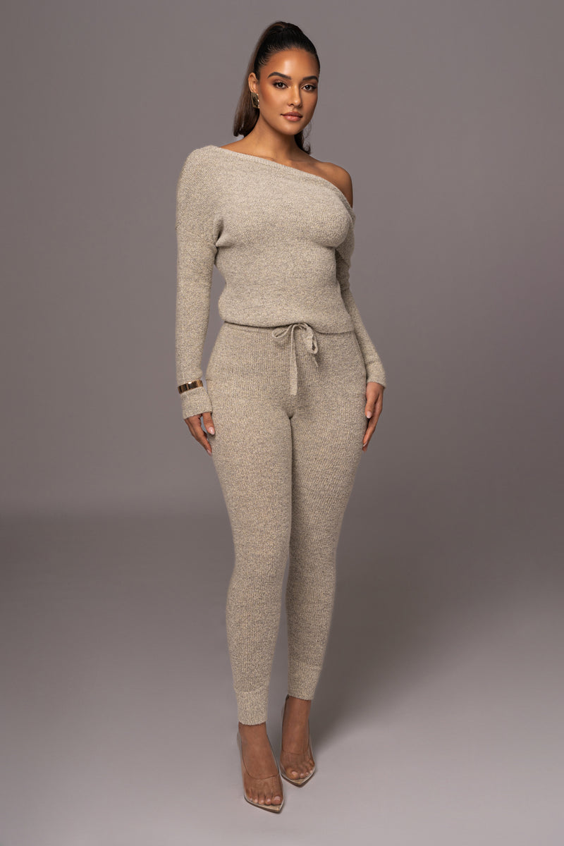 Grey Melange Sedona Knit Pant Set – JLUXLABEL | T-Shirts