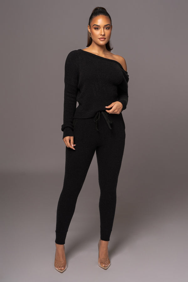 Black Sedona Knit Pant Set - JLUXLABEL